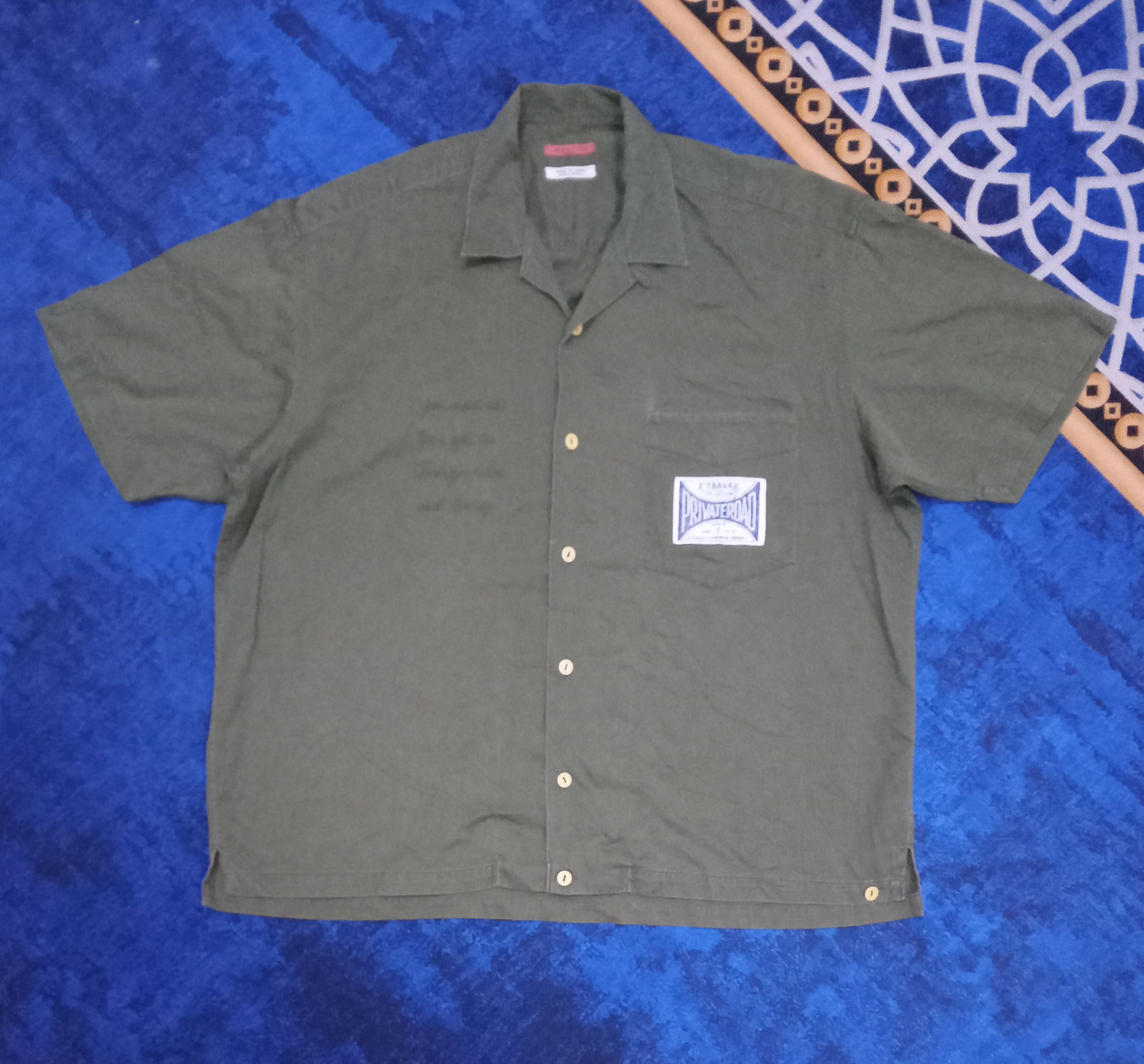 E'travail Privateroad Open Collar Rare Design Work Shirt