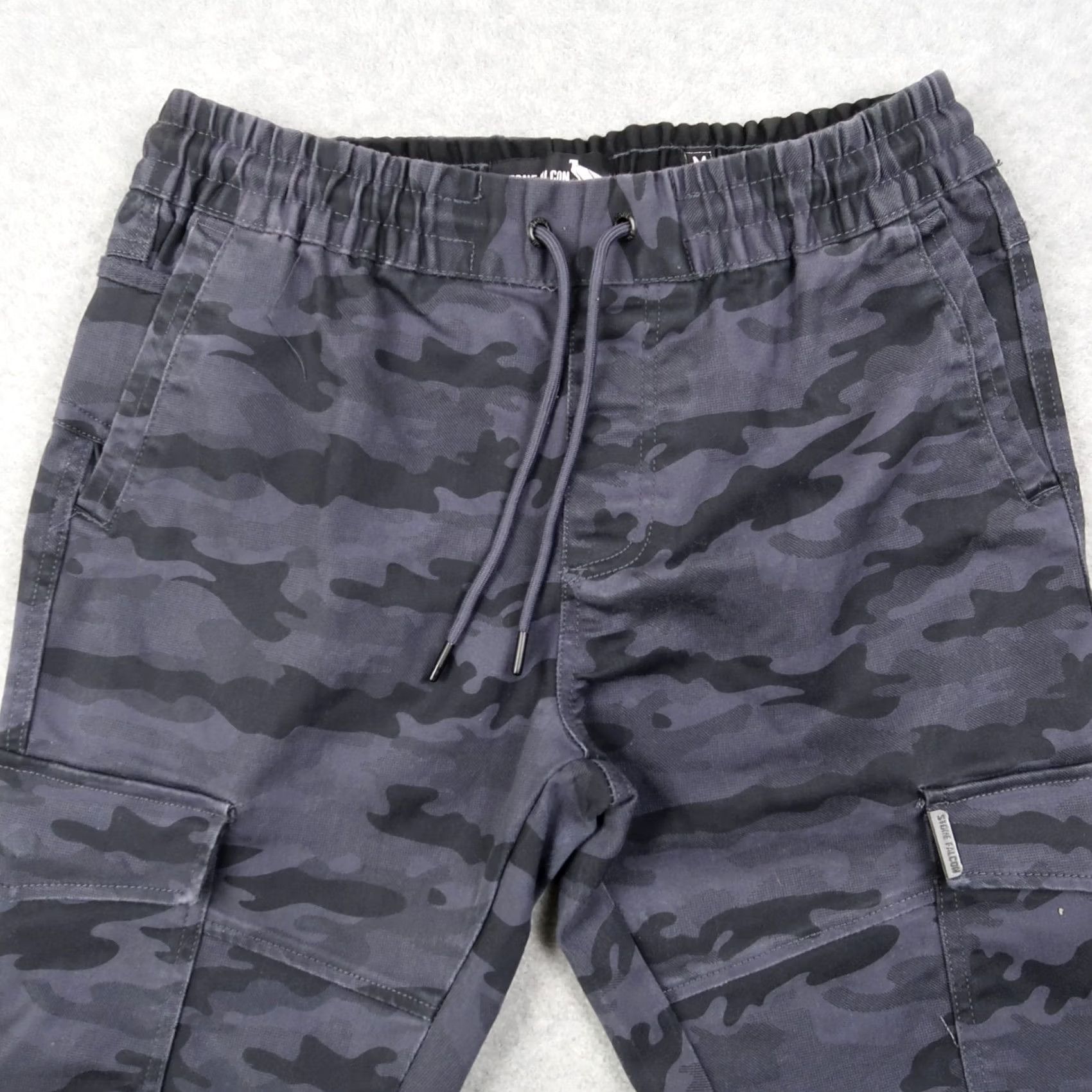 Vintage Stone Falcon Pants Mens M Medium Blue Camo Cargo Jogger Slim Fit Stretch Size US 31 - 3 Thumbnail