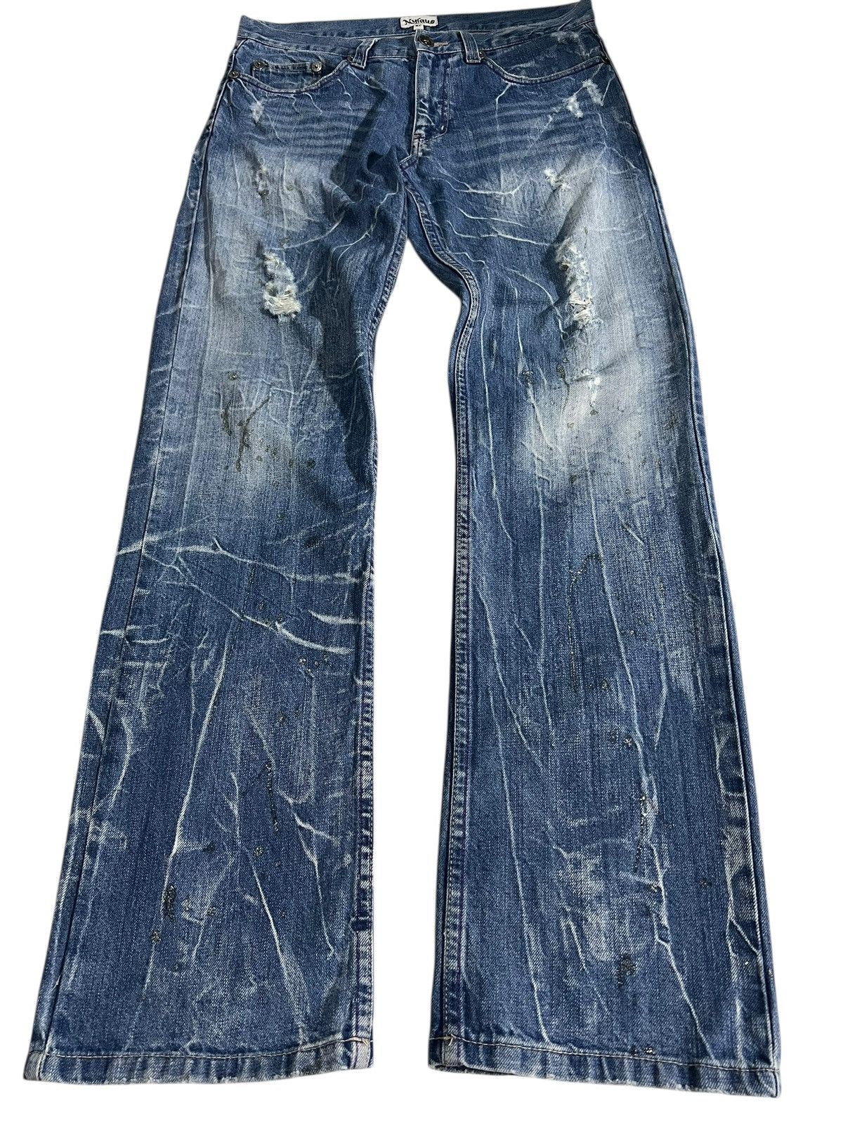 If Six Was Nine Flare Jean Nylaus Clothing Distress Claw Faded Super Rare🔥 Size US 33 - 1 Thumbnail
