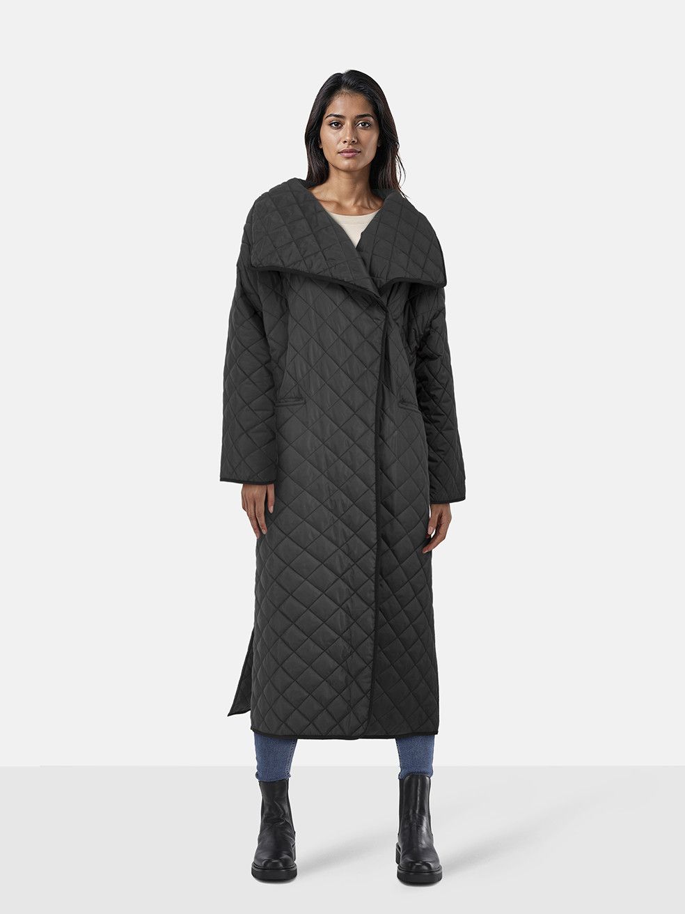 Toteme Black Signature Quilted Coat Size L / US 10 / IT 46 - 1 Thumbnail