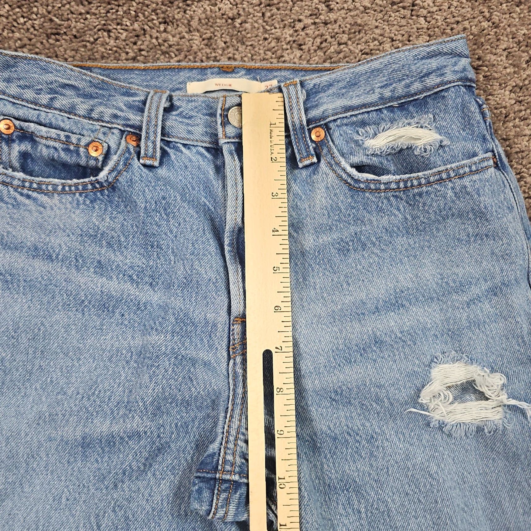 Levi's Levis Wedgie Jeans Women 27 Icon Fit Ankle Mid Rise Distressed 100% Cotton 25x27 Size 27" / US 4 / IT 40 - 3 Thumbnail