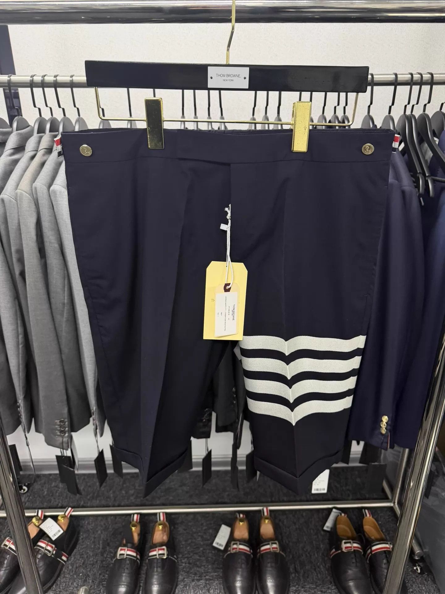 Thom Browne Thom Browne 4-Bar Navy Blue Gold Buttons Suit Shorts Size 2 Size US 34 / EU 50 - 1 Thumbnail