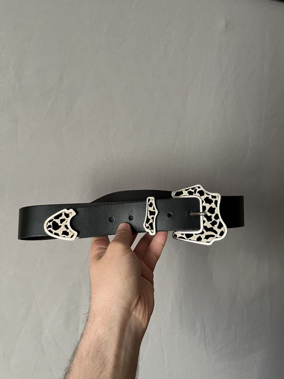 Cowboy Equipment × Vintage Cow Hair Pattern Dalmatian Cowboy Avant Garde Leather Belt Size ONE SIZE - 13 Thumbnail