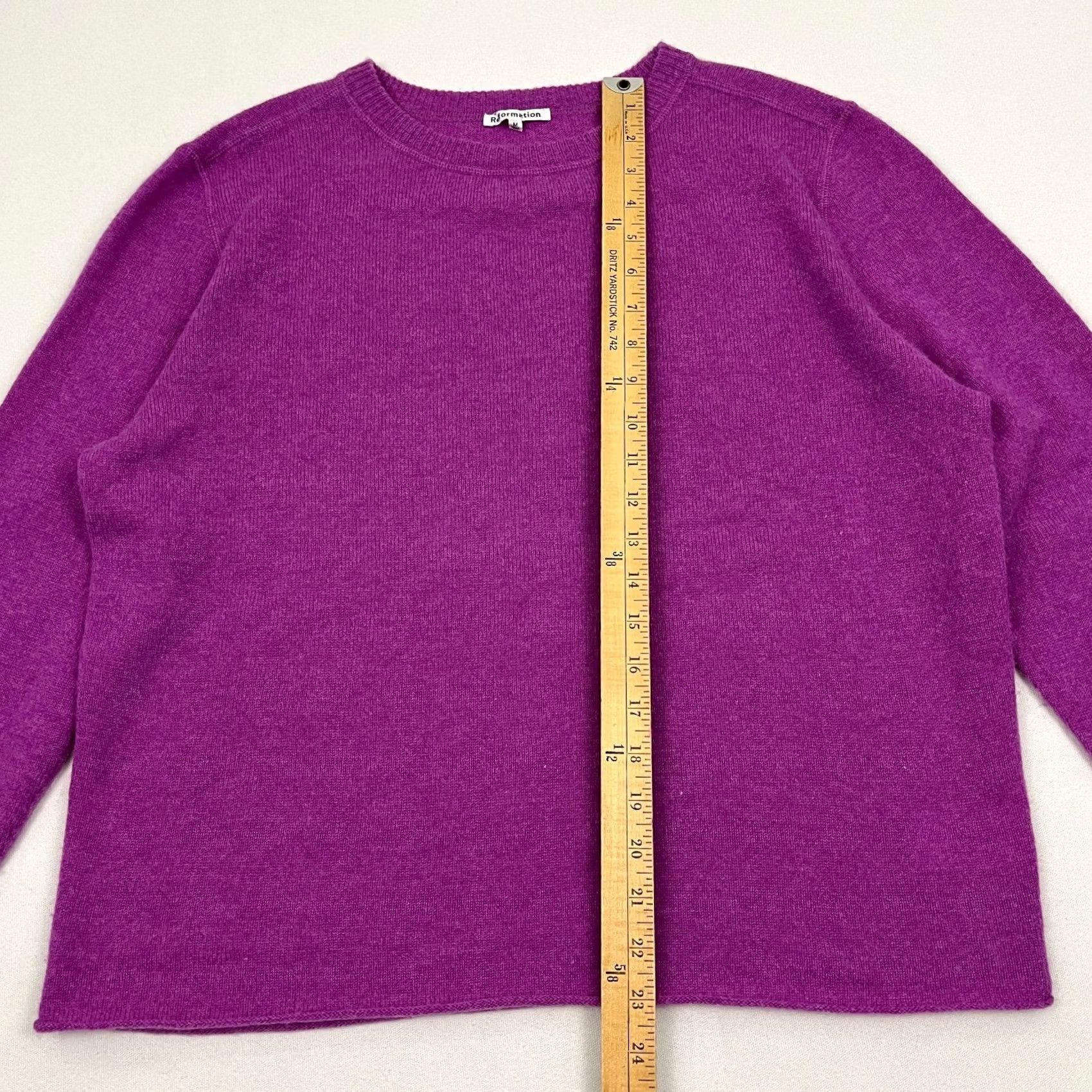Reformation Reformation Sweater Womens M Purple Recycled Cashmere Knit Crewneck Luxe Preppy Size M / US 6-8 / IT 42-44 - 4 Thumbnail
