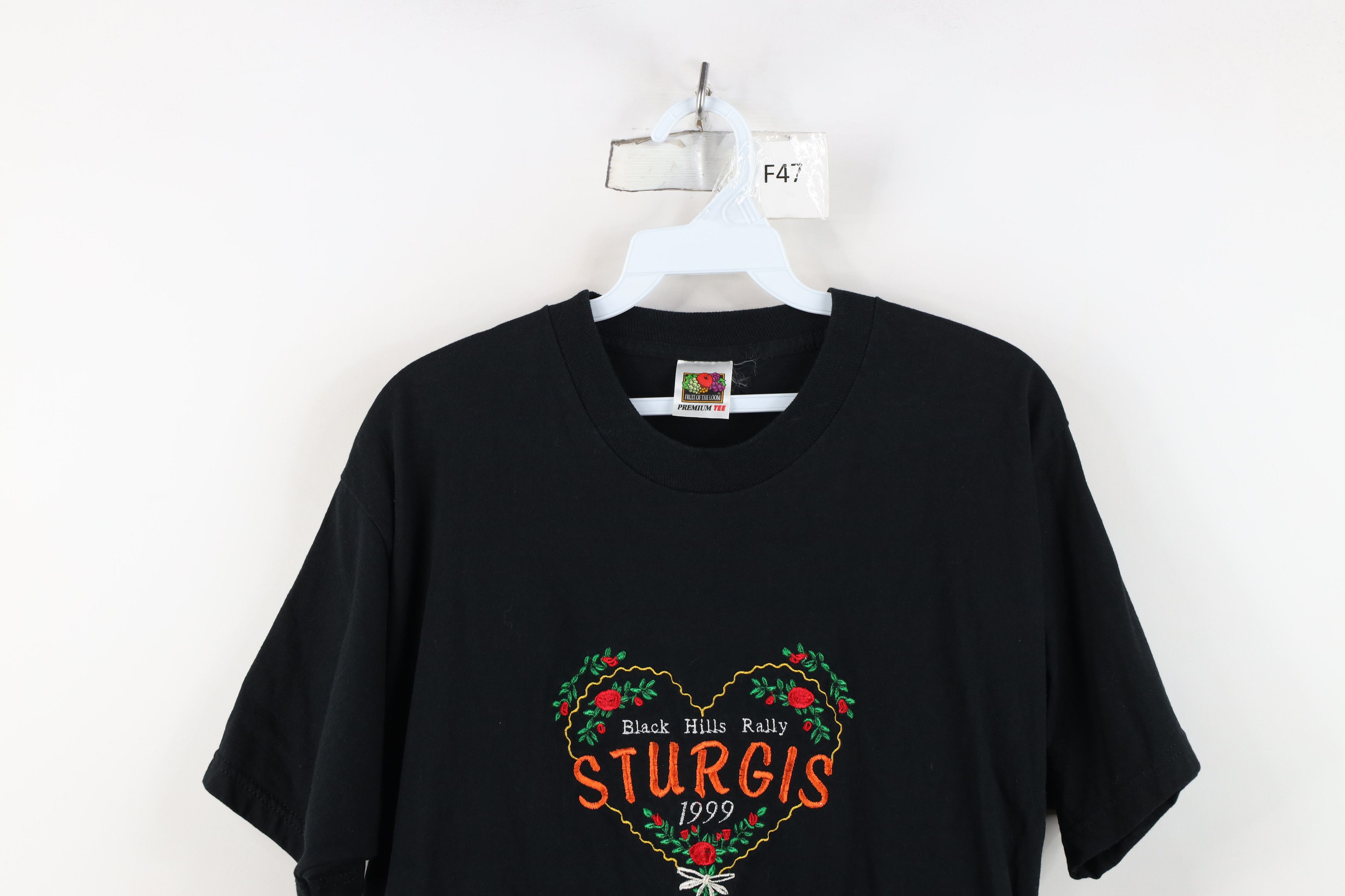 Vintage Vintage 90s Sturgis Hills Bike Rally Heart Flower T-Shirt Size L / US 10 / IT 46 - 2 Thumbnail