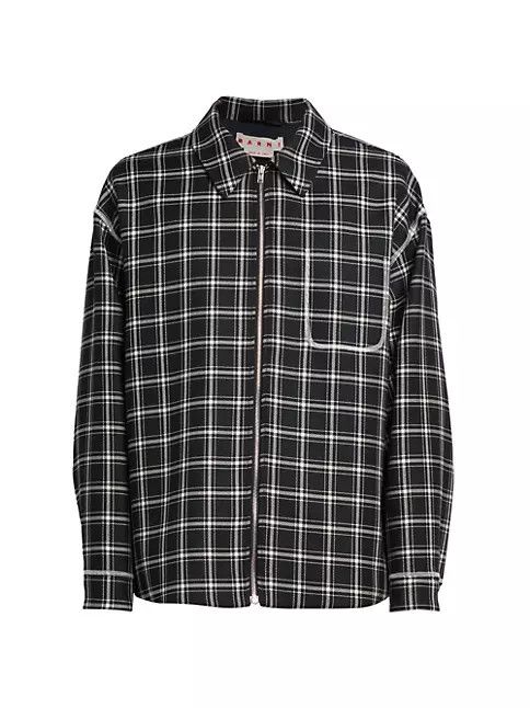os11x0224 Windowpane Plaid Jacket in Black