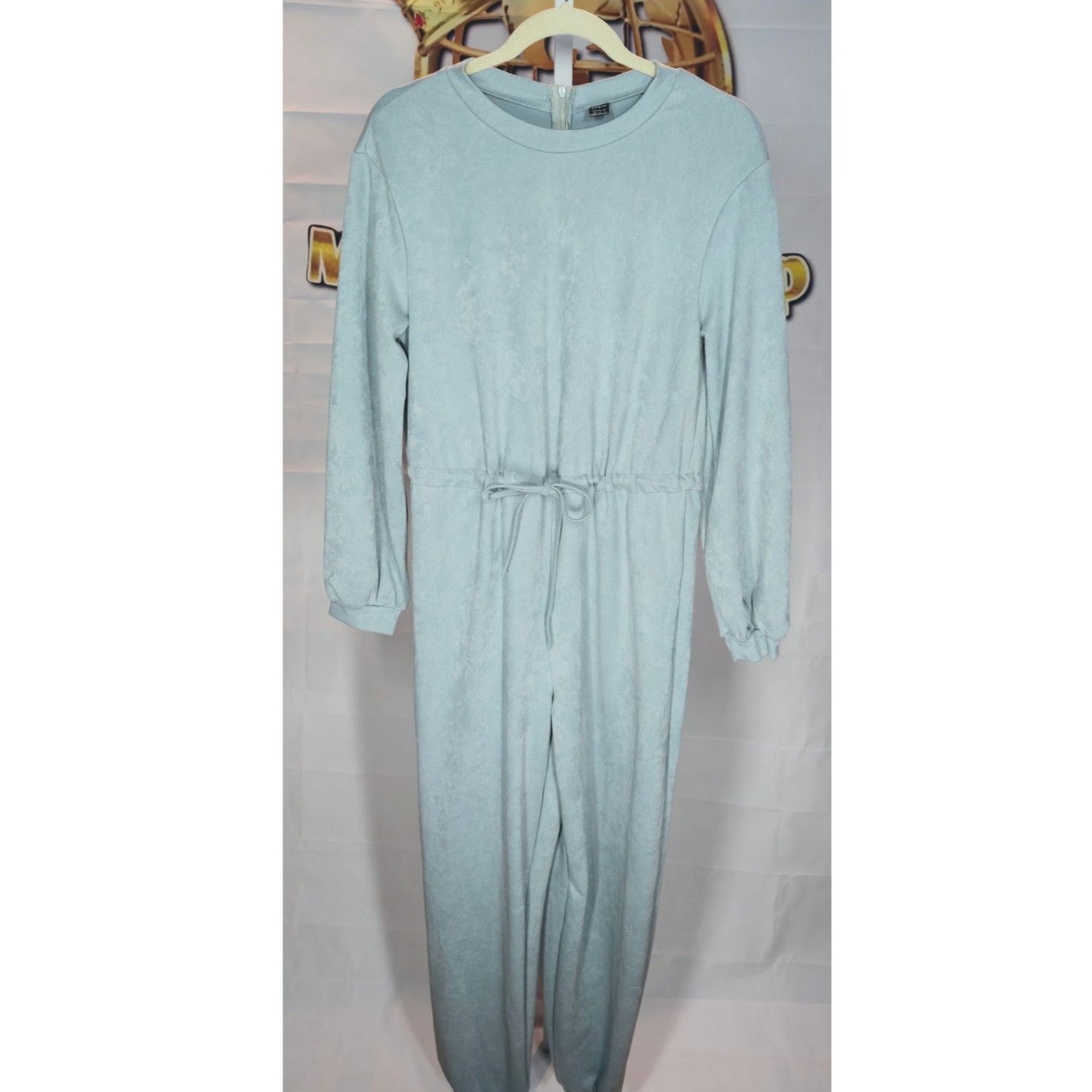 Shein SHEIN Blue Denim Romper Drawstring Waist Long Sleeve XS Size 26" / US 2 / IT 38 - 3 Thumbnail