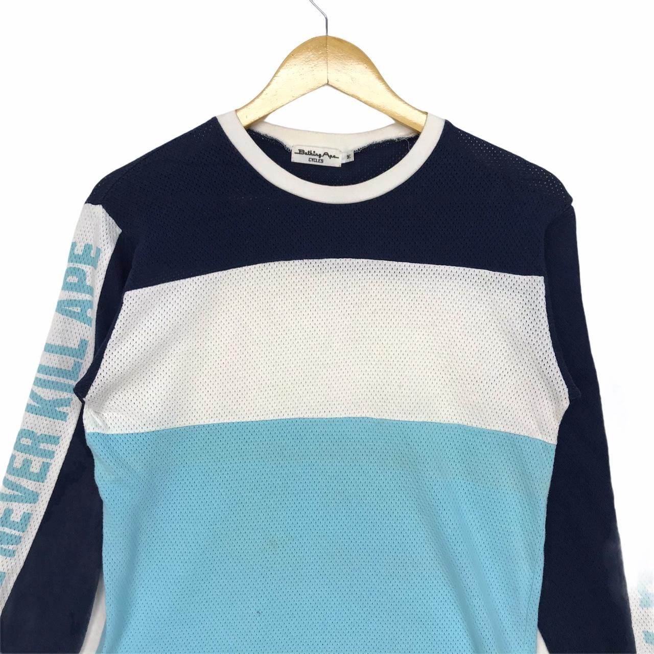 Vintage Vintage A BATHING APE Cycles Spell Out Blue Striped Long Size US M / EU 48-50 / 2 - 2 Thumbnail