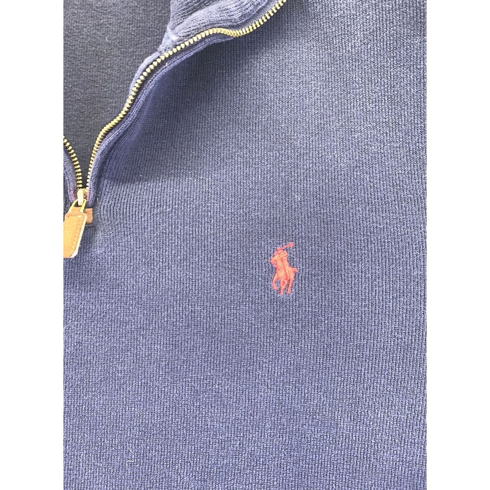 Polo Ralph Lauren Polo Ralph Lauren Mens Cotton Blue 1/4 Zip Knit Pullover Sweater M-6625 Size US M / EU 48-50 / 2 - 3 Thumbnail