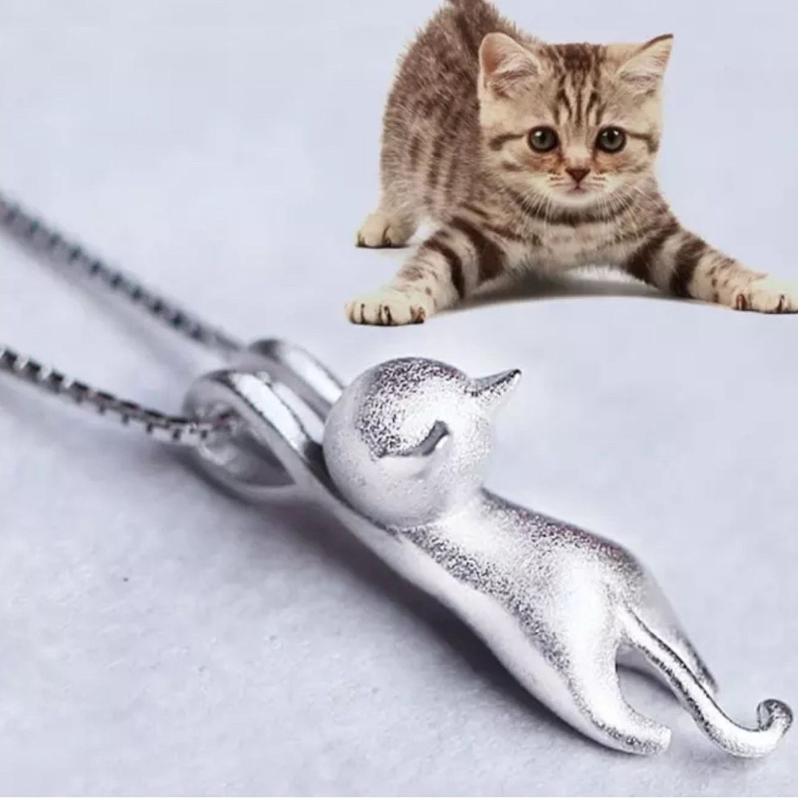 & Other Stories Silver Cat Pendant Necklace Size ONE SIZE - 2 Thumbnail