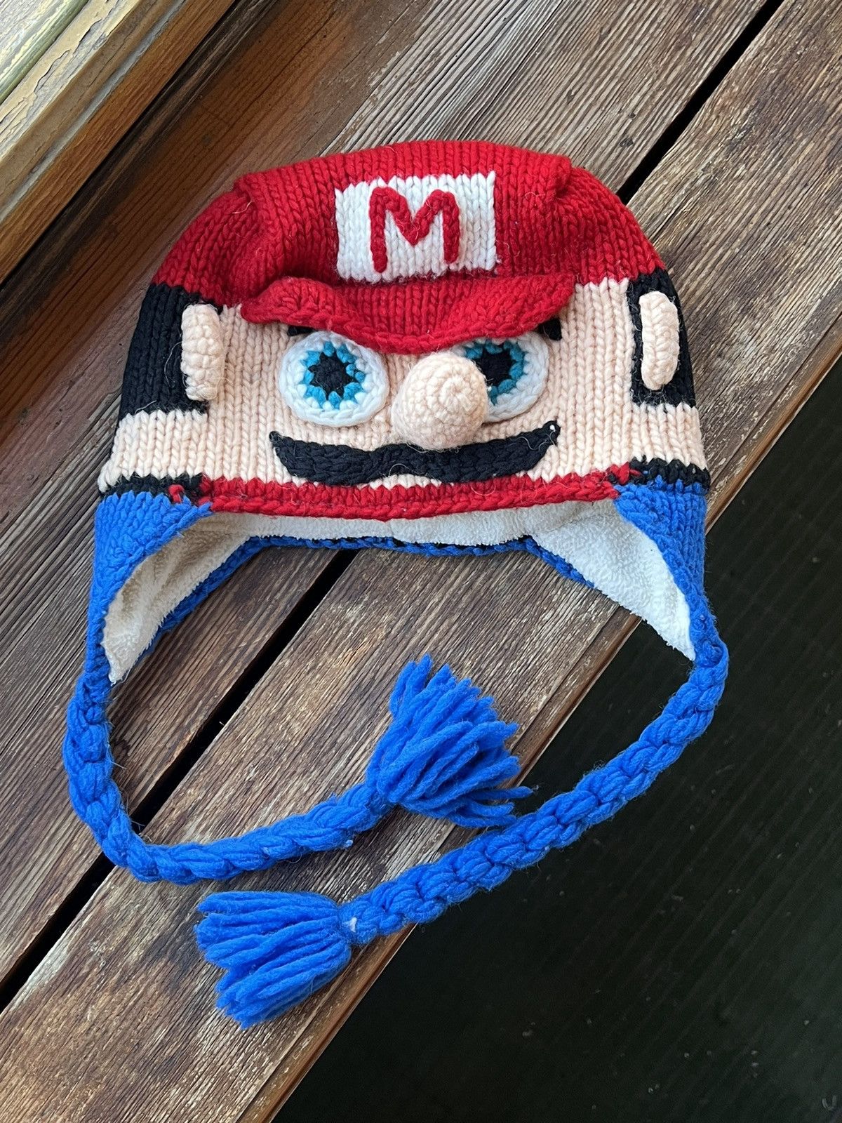 Hat Club Vintage Y2K Super Mario 90s handmade Knit Beanie Hat Cosplay Size ONE SIZE - 3 Thumbnail