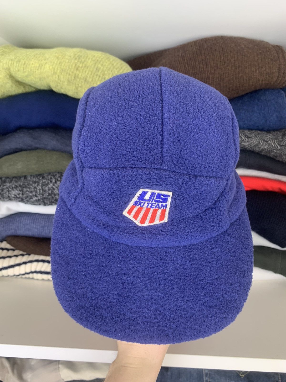 USA Olympics × Vintage Vintage Bula US Ski Team 2 in 1 Fleece Cap Hat Made in USA Size ONE SIZE - 4 Thumbnail