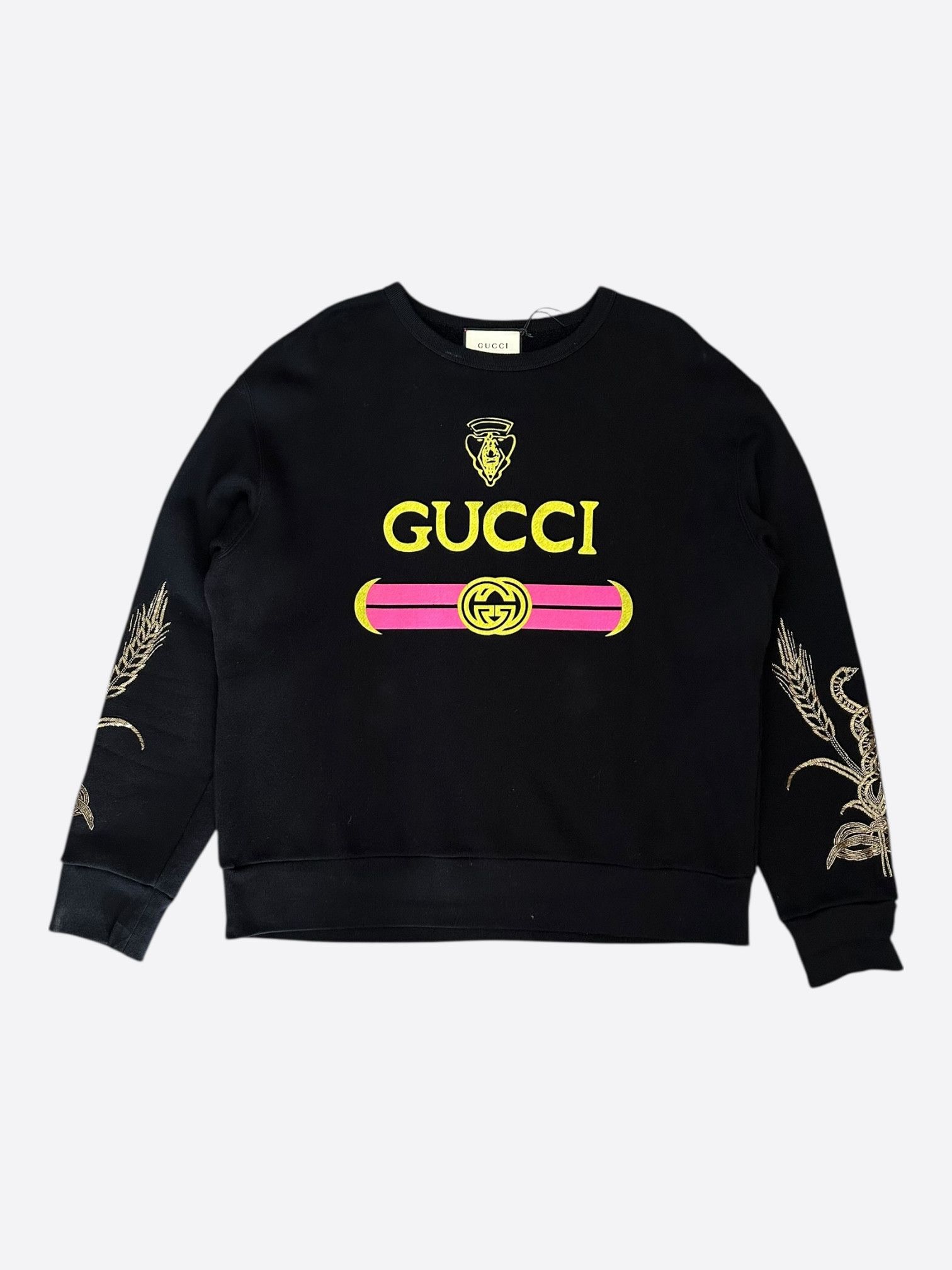Gucci Gucci Black & Yellow Bootleg logo Sweater Size US XXL / EU 58 / 5 - 1 Thumbnail