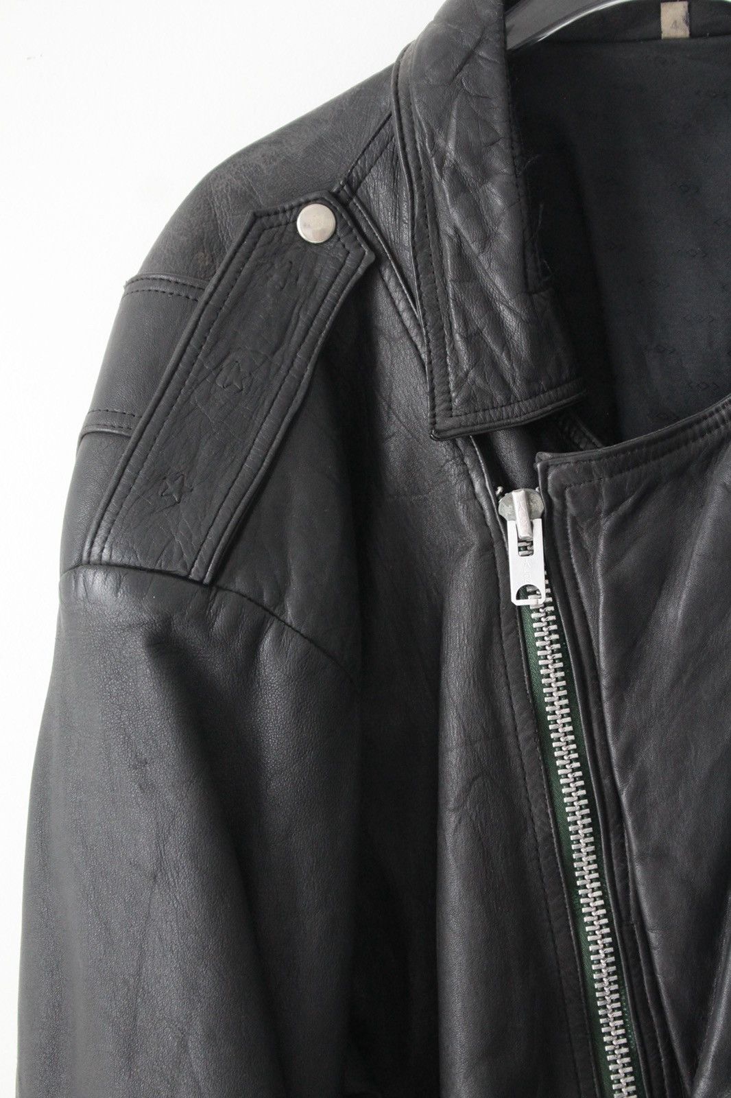 Vintage 1970S ASYMMETRIC TALON ZIP MOTORCYCLE LEATHER JACKET Size US XL / EU 56 / 4 - 4 Thumbnail