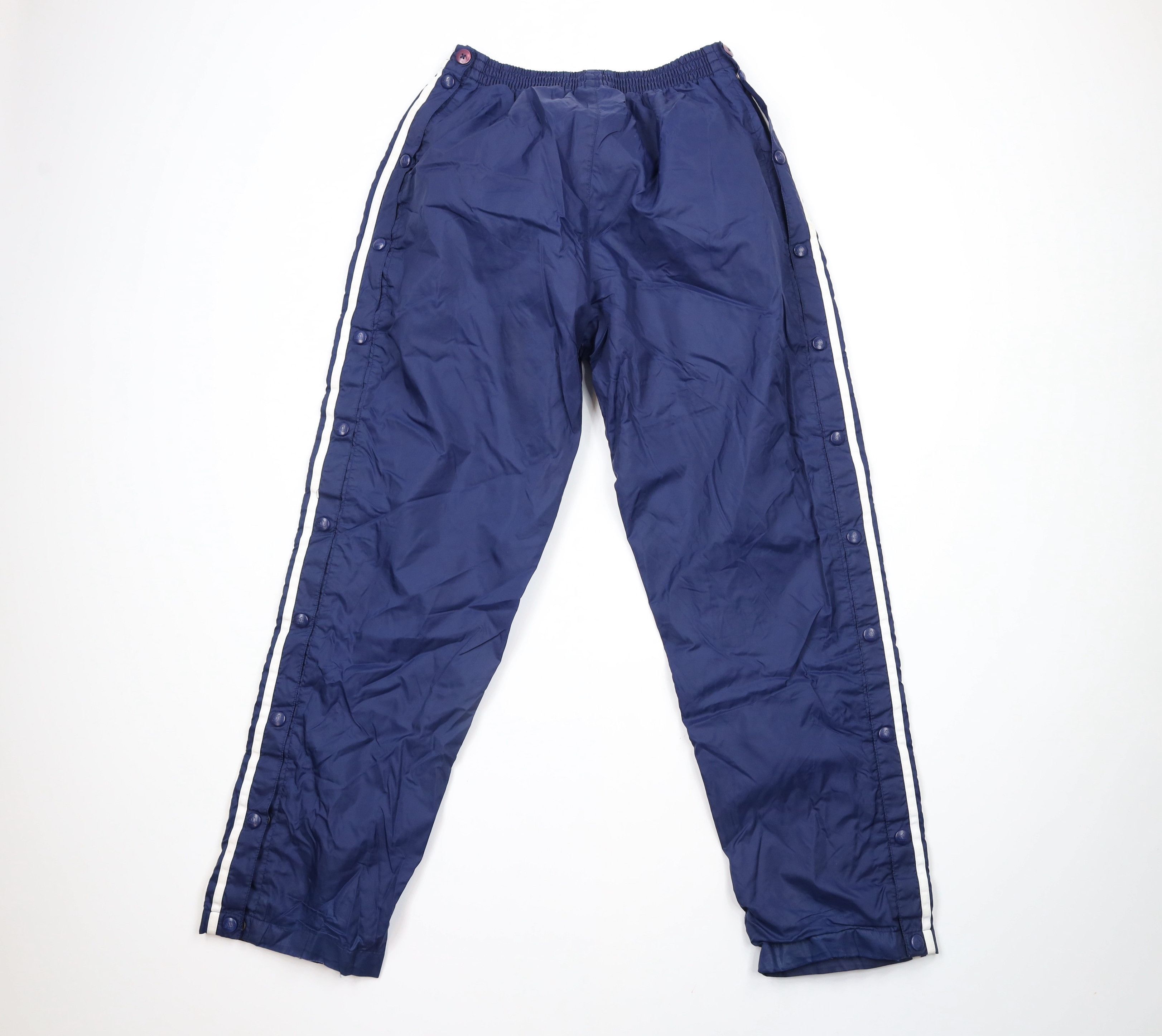 Adidas × Vintage Vintage 90s Adidas Spell Out Lined Tearaway Pants Blue Size US 34 / EU 50 - 11 Thumbnail