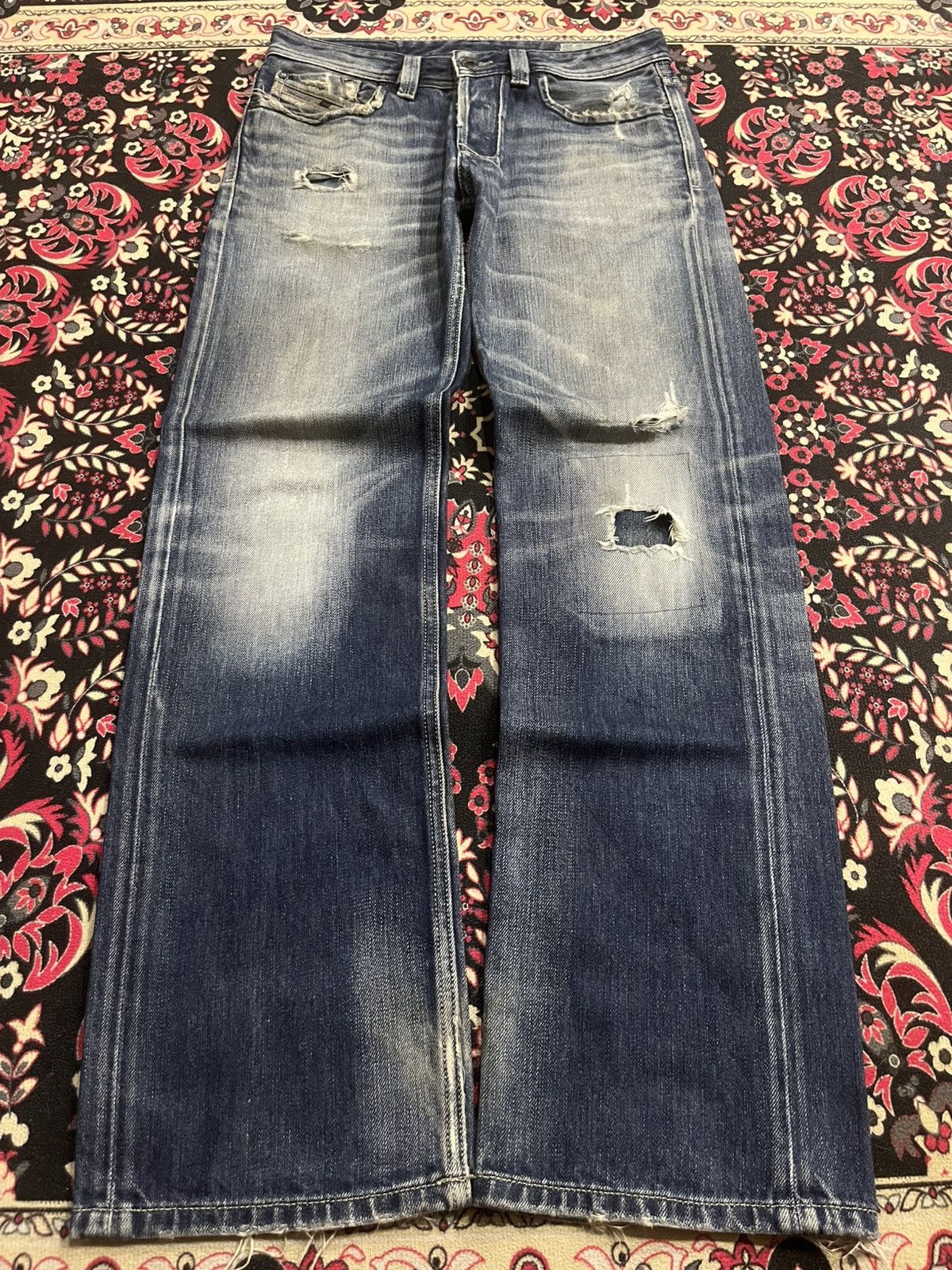 Diesel ⚡️Ripped⚡️Vintage Diesel Blue Eyecons 2010/2 Edition Blue Jean Size US 28 / EU 44 - 1 Thumbnail