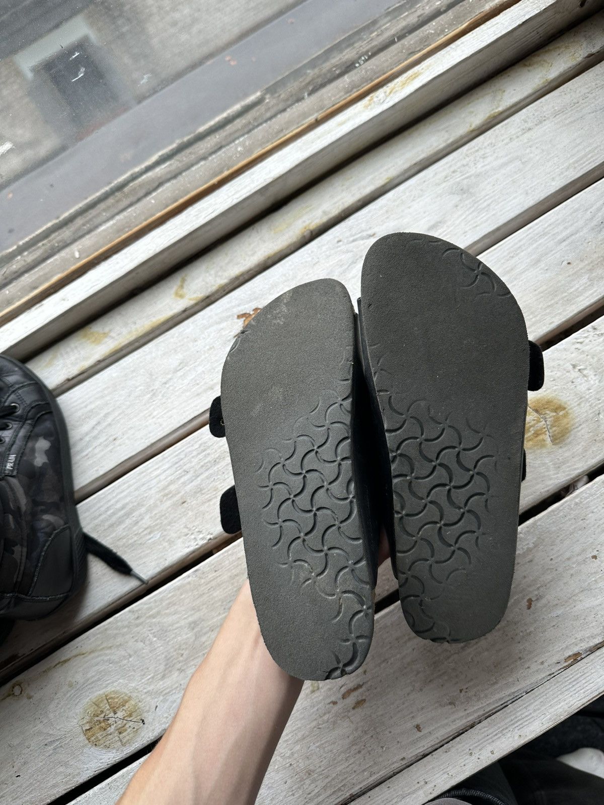 Birkenstock 🚨Vintage Birkenstock 38 black Luxe Sandals rare slides Size US 5.5 / EU 38 - 14 Thumbnail