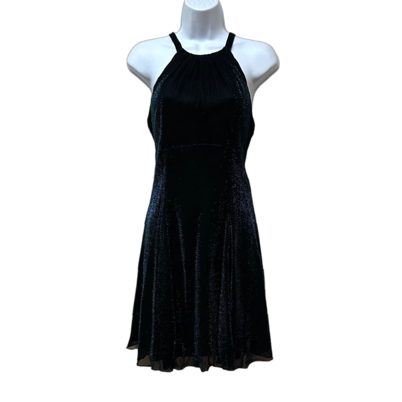 Jessica McClintock VINTAGE Jessica McClintock Gunne Sax Metallic Short Dress Party Prom Size M Dress Womens 80s Green Glam Rock Size 28" / US 6 / IT 42 - 1 Thumbnail