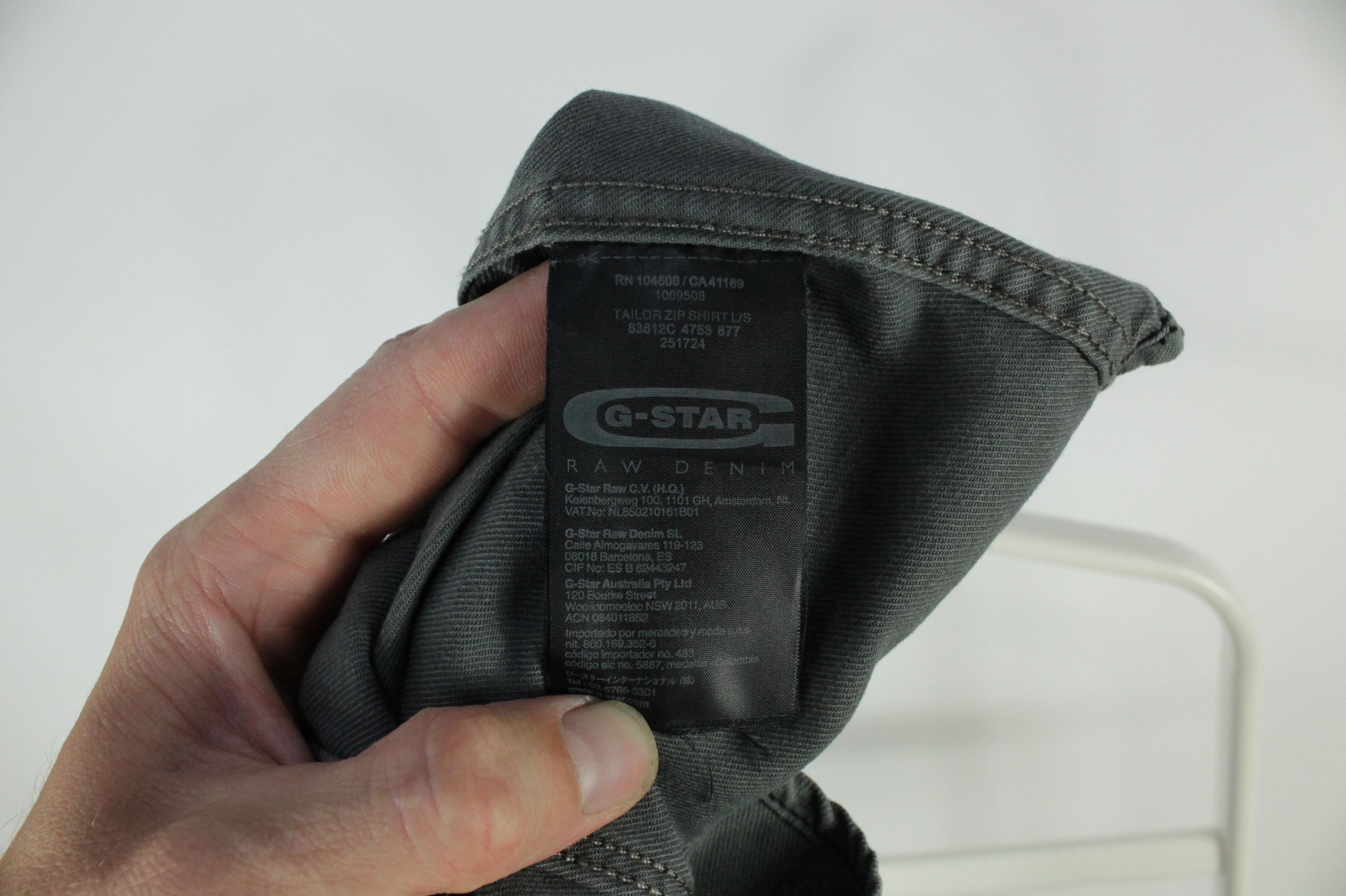 G-Star G-Star Raw Tailor Gray Denim Slim Fit Zip Shirt Size US M / EU 48-50 / 2 - 7 Thumbnail