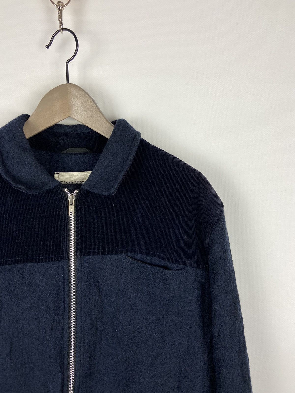 Designer × Oliver Spencer Oliver Spencer Corduroy/Wool Zip Up Jacket Blue Men Size US S / EU 44-46 / 1 - 3 Thumbnail