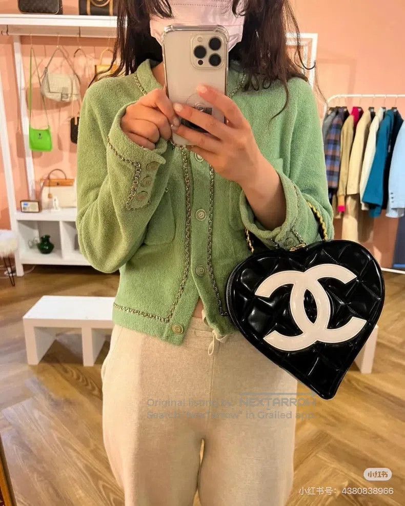 Chanel Chanel Avocado green chain knitted cardigan coat Size XXS / US 00 / IT 34 - 7 Thumbnail