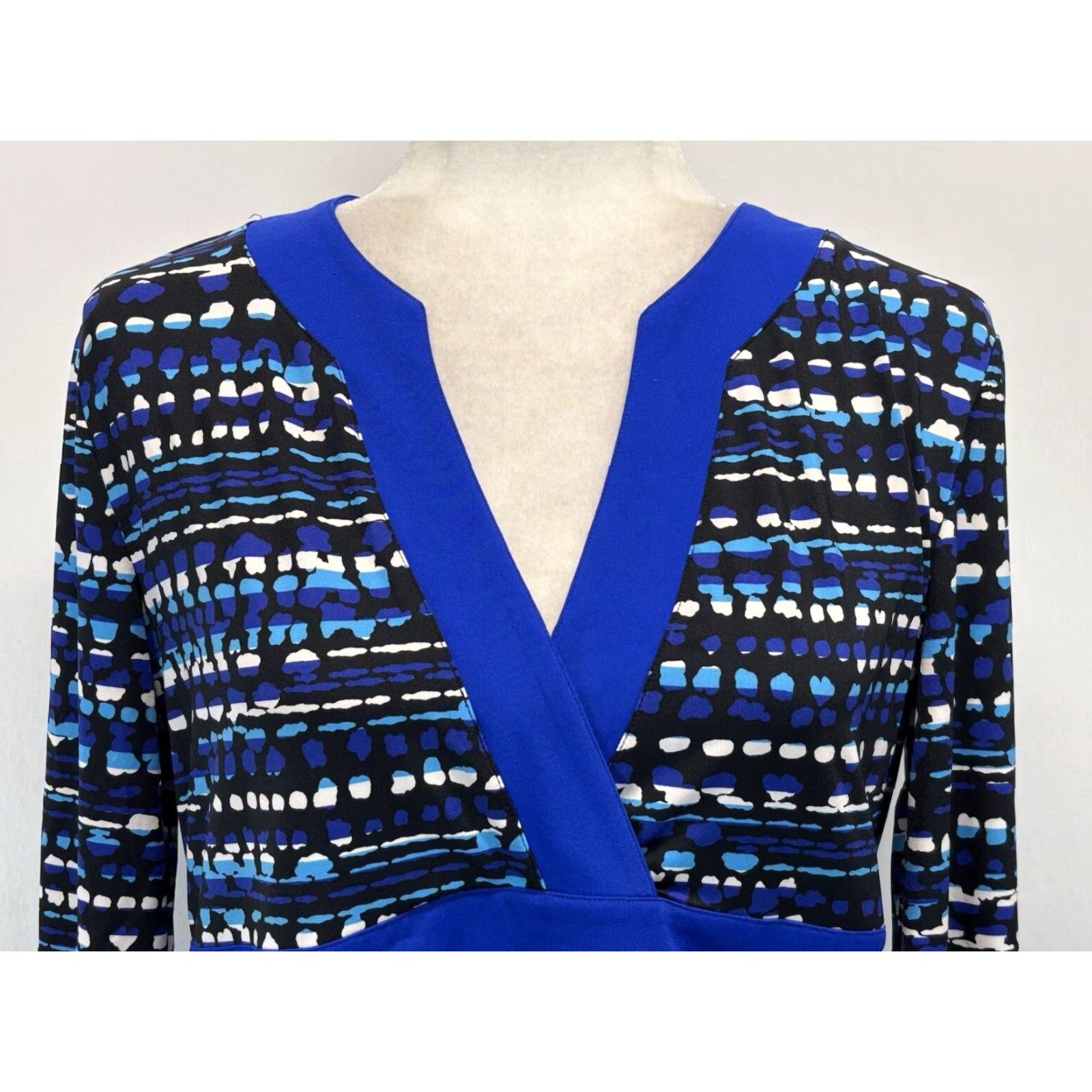 Vintage Coolibar Long Sleeve Dress Sz Medium Blue Black UPF 50+ Sun Protection Size M / US 6-8 / IT 42-44 - 5 Thumbnail