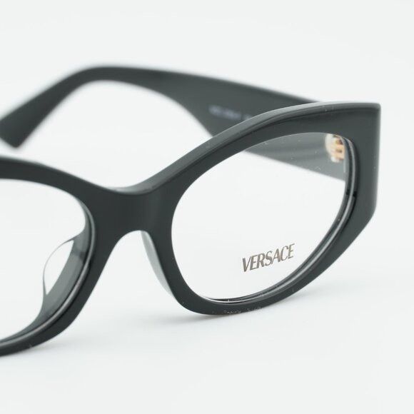 Versace Versace VE3369F GB1 Eyeglasses Black 53mm Oval Frame Size ONE SIZE - 5 Thumbnail