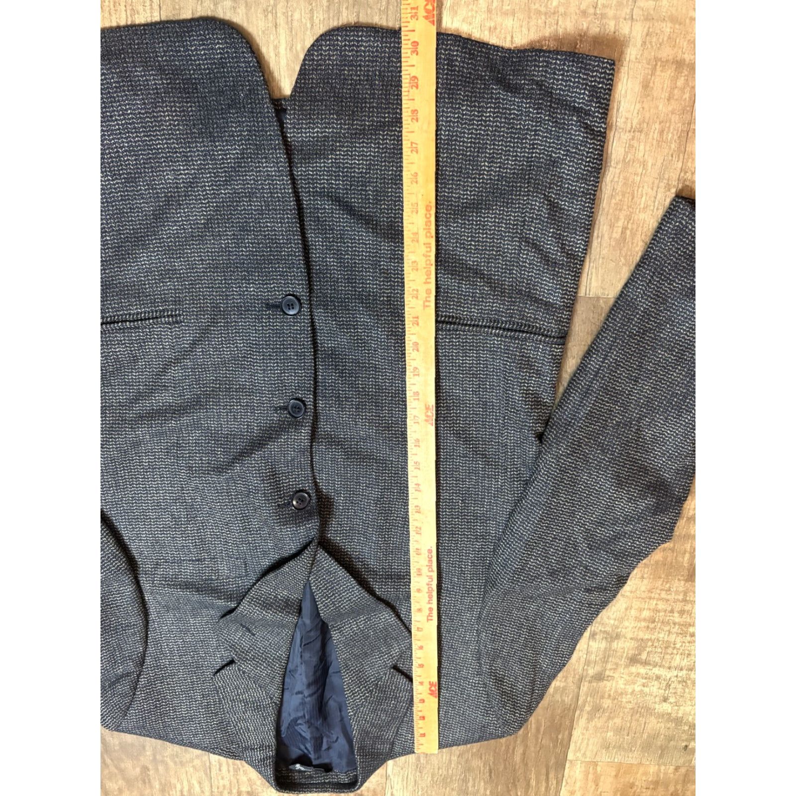 Vintage Lessona Suit Jacket Mens 40 Blue Silk Wool Made in Italy 2-Button Notch Lapel Jacket Front 2 Piece Regular Size 40 Mens Blue Black? Size 40R - 3 Thumbnail