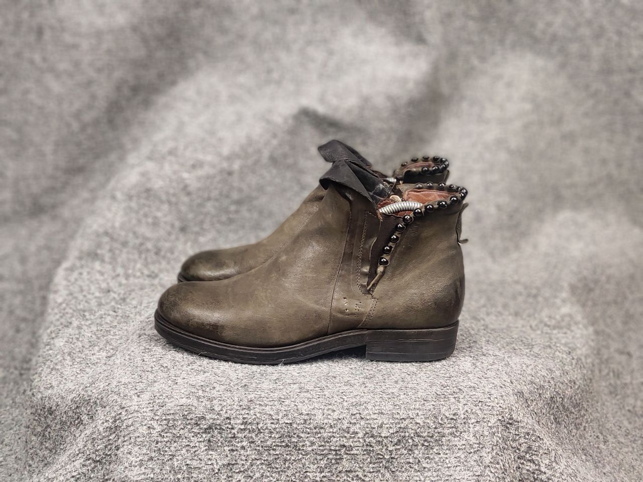 A.S.98 A.S.98 Airstep Design Swamp green Ankle Zip Leather Boots Size US 10 / IT 40 - 9 Thumbnail