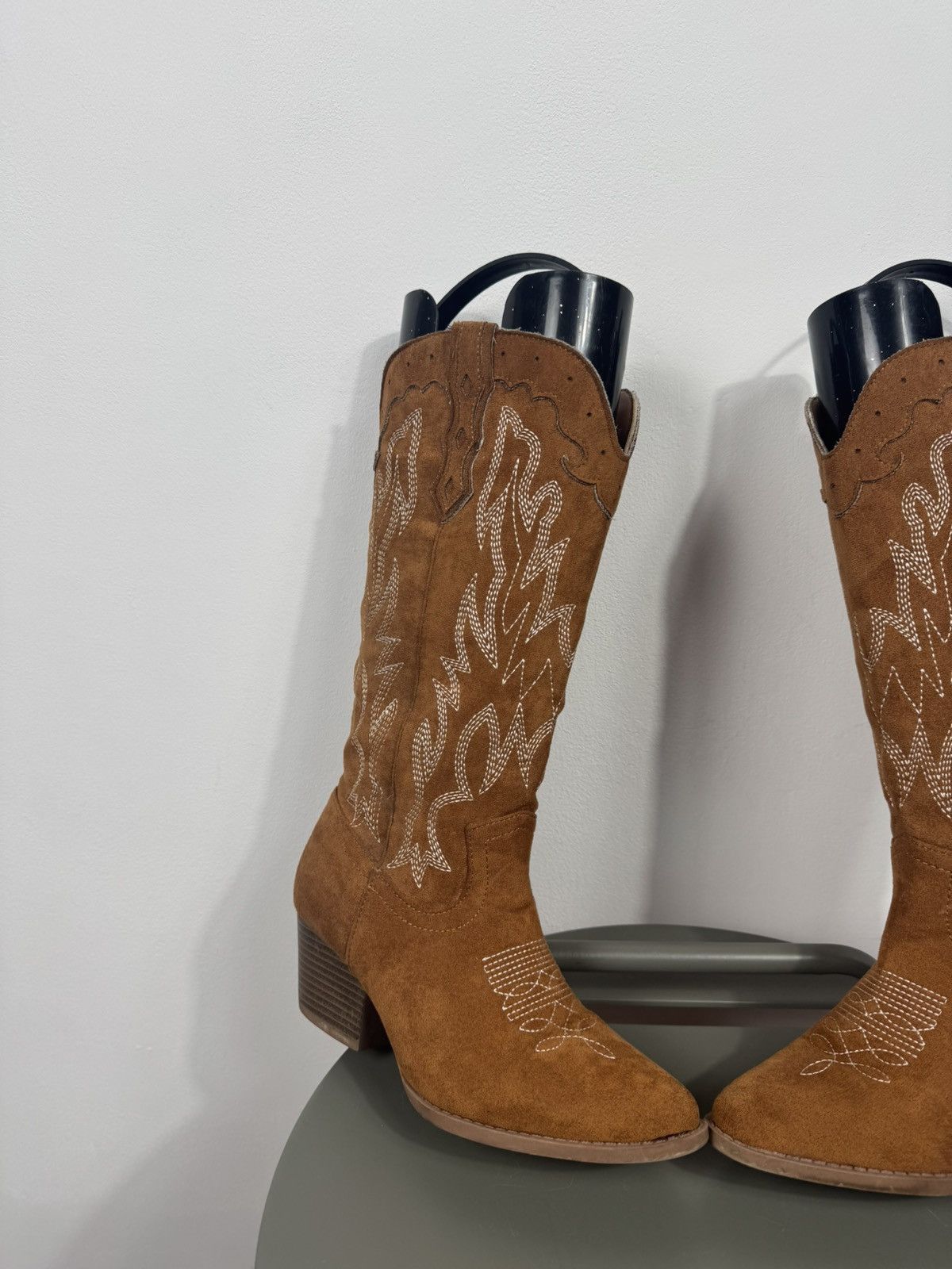 Other Women Western Cowboy Boots Brown Suede Mid Calf Heel EU 37 Size US 6 / IT 36 - 2 Thumbnail