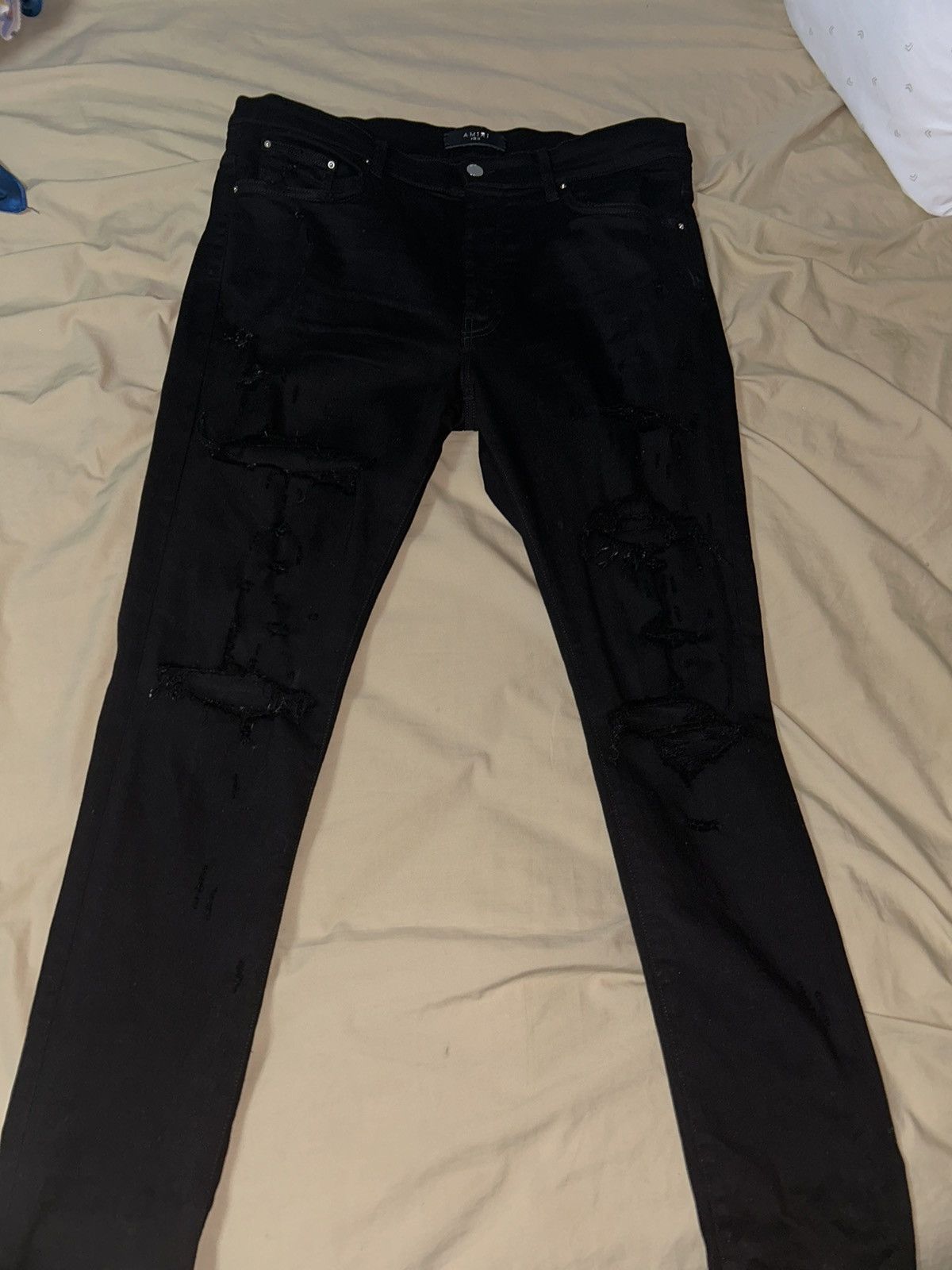 image of Amiri Black Thrasher Jeans, Men's (Size 36)