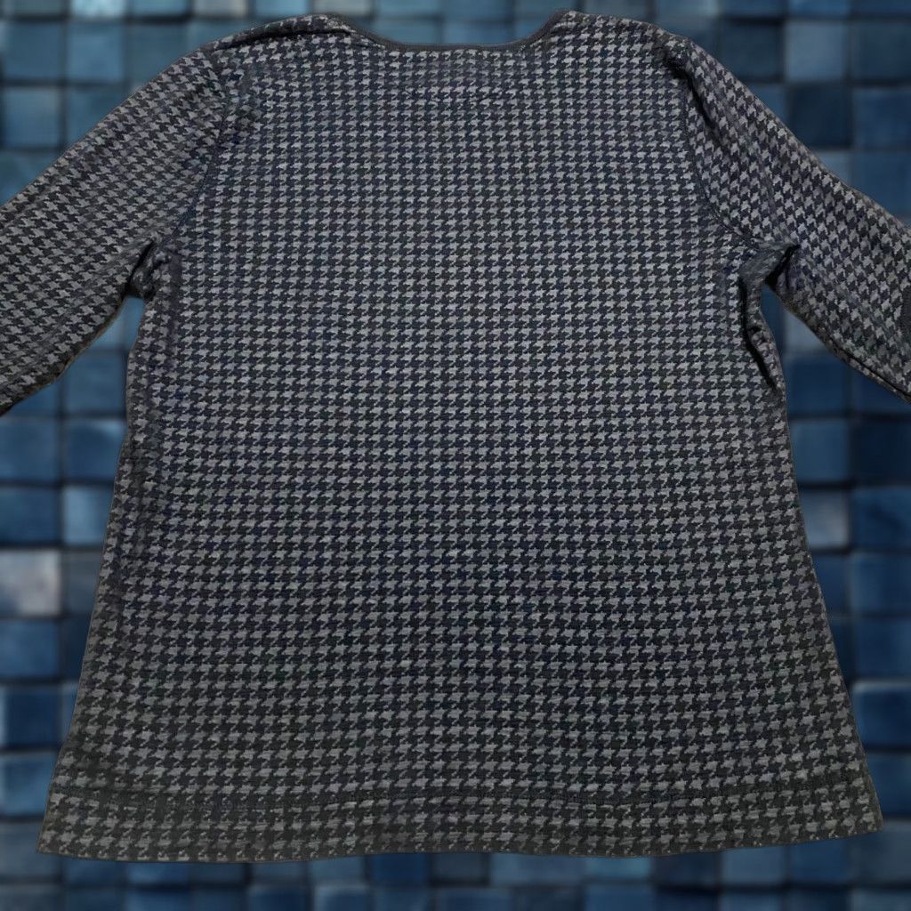 Ralph Lauren Ralph Lauren Womens XL Shirt Black Houndstooth Elbow Patches Pullover Plaid Crew Neck Long Sleeve Knit Button Blouse Classic Womens XL Black 90s Décor Size XL / US 12-14 / IT 48-50 - 1 Thumbnail