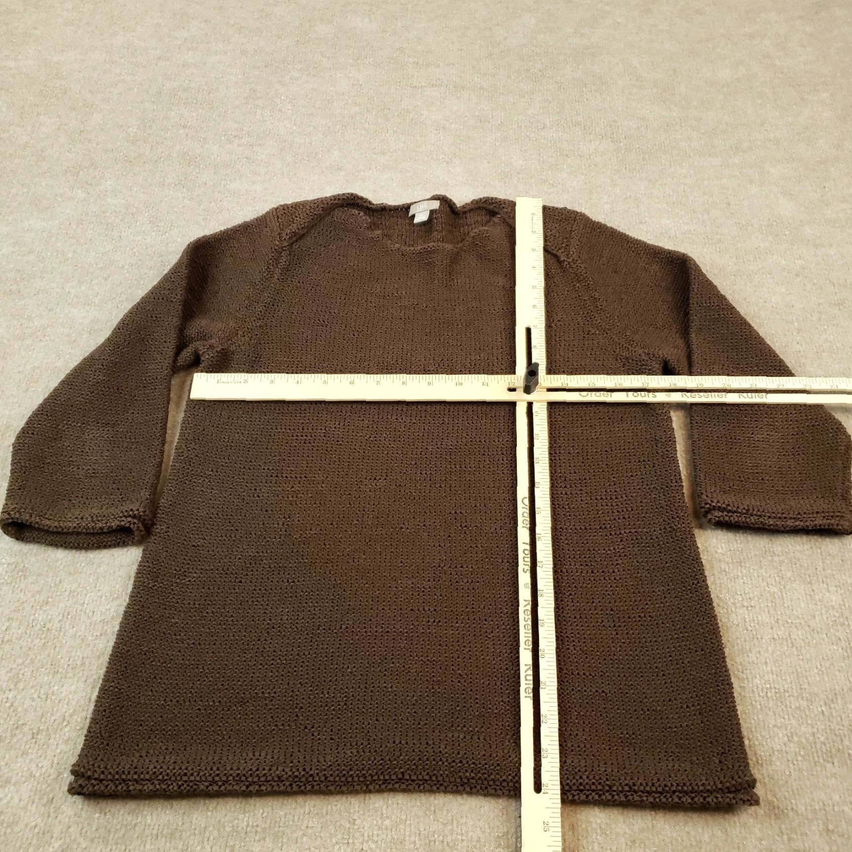 J. Jill Womens J Jill Sweater Medium Brown Pullover Knit Casual 3/4 Sleeves Size M / US 6-8 / IT 42-44 - 2 Thumbnail