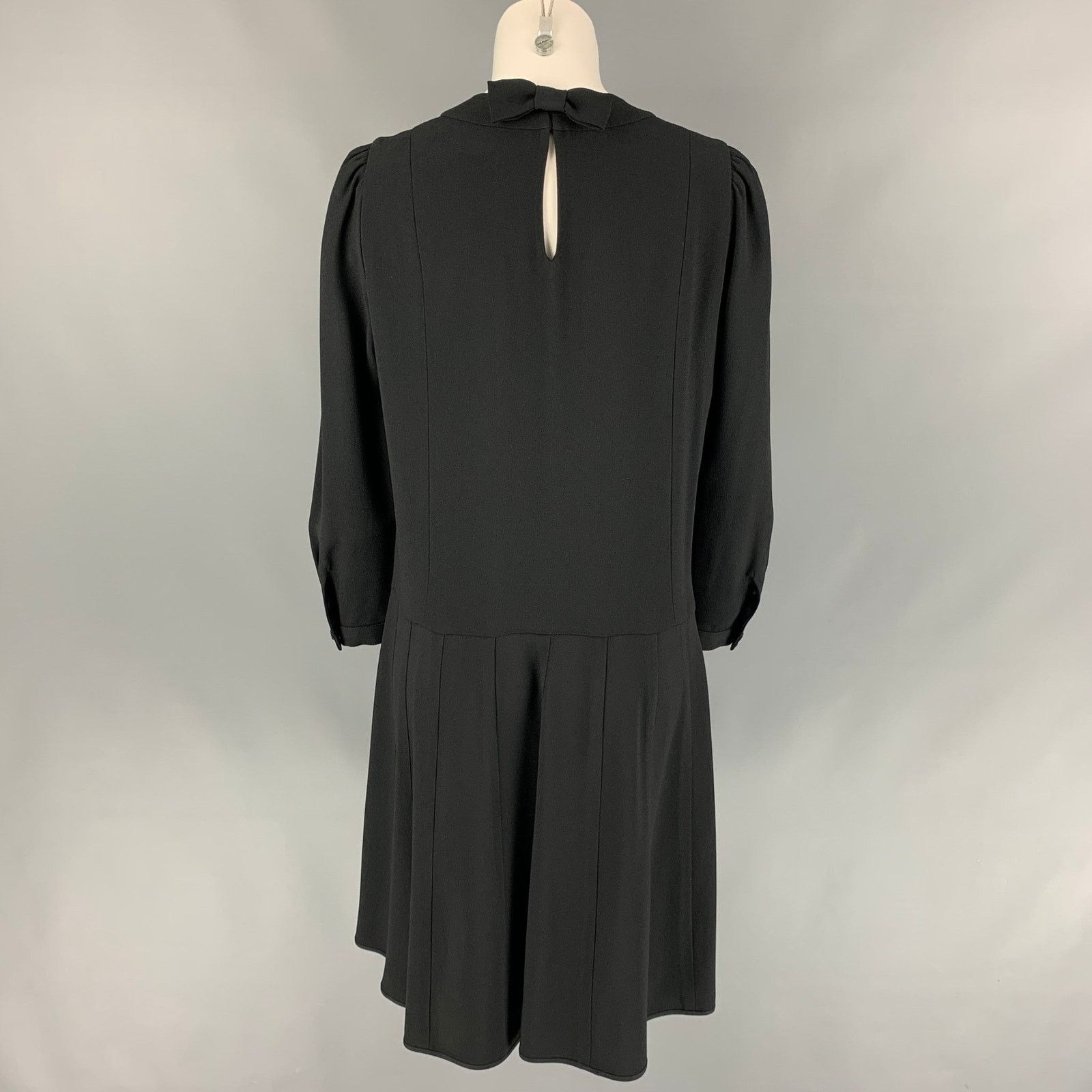 Marc Jacobs Size 6 Black Acetate / Viscose A-Line Dress Size M / US 6-8 / IT 42-44 - 4 Thumbnail
