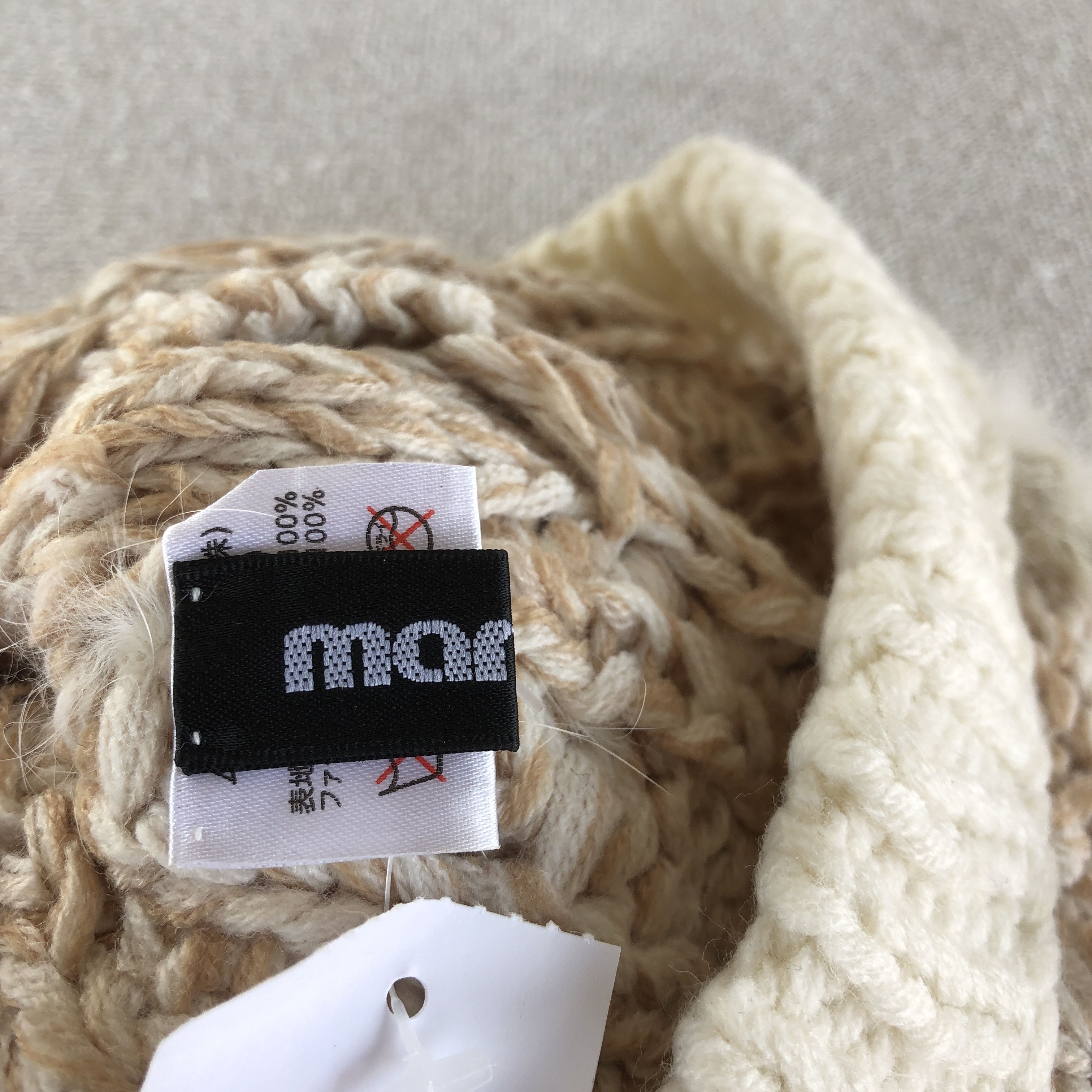 Japanese Brand Vintage 90s Marylia Cable Knit Beanie Mink Fur Snow Caps Hat Size ONE SIZE - 7 Thumbnail