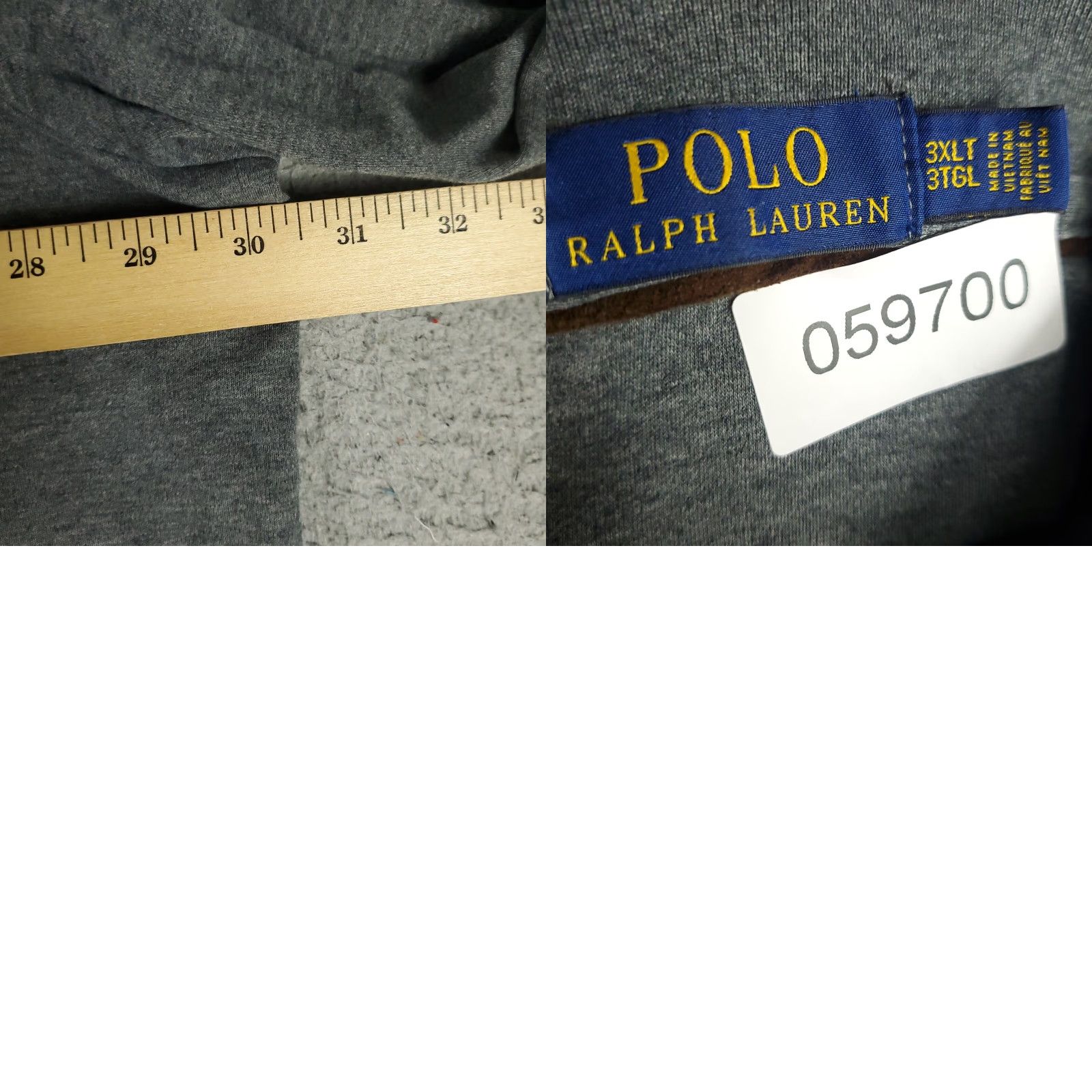 Ralph Lauren Polo Shirt Mens 3XLT Gray Long Sleeve Casual Activewear