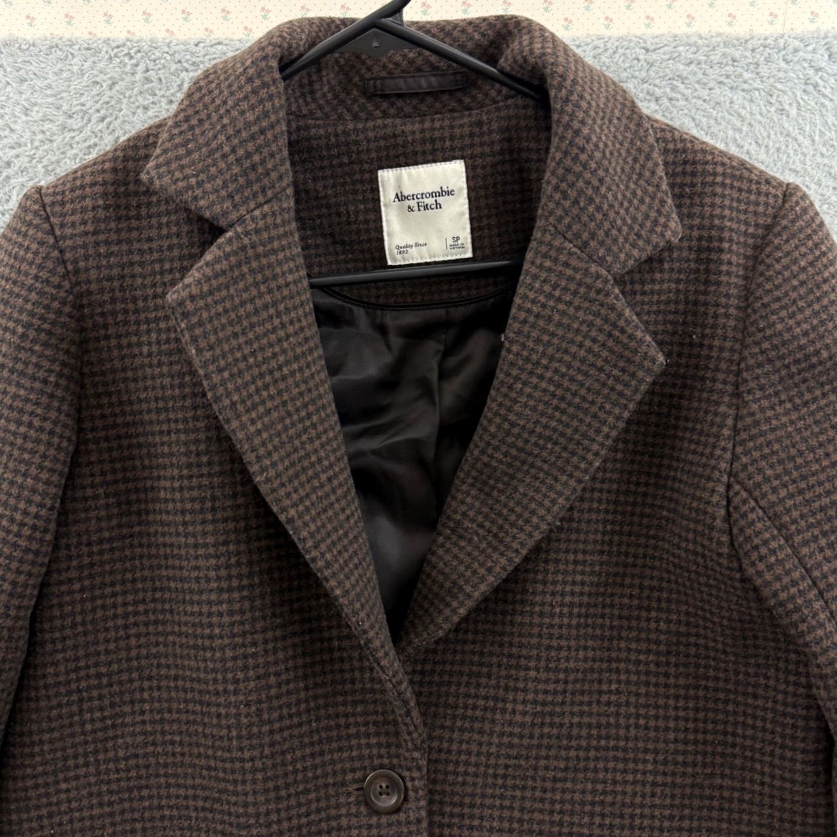 Abercrombie & Fitch Abercrombie & Fitch Coat Womens PS Brown Wool Houndstooth Blazer Jacket Preppy Size S / US 4 / IT 40 - 3 Thumbnail