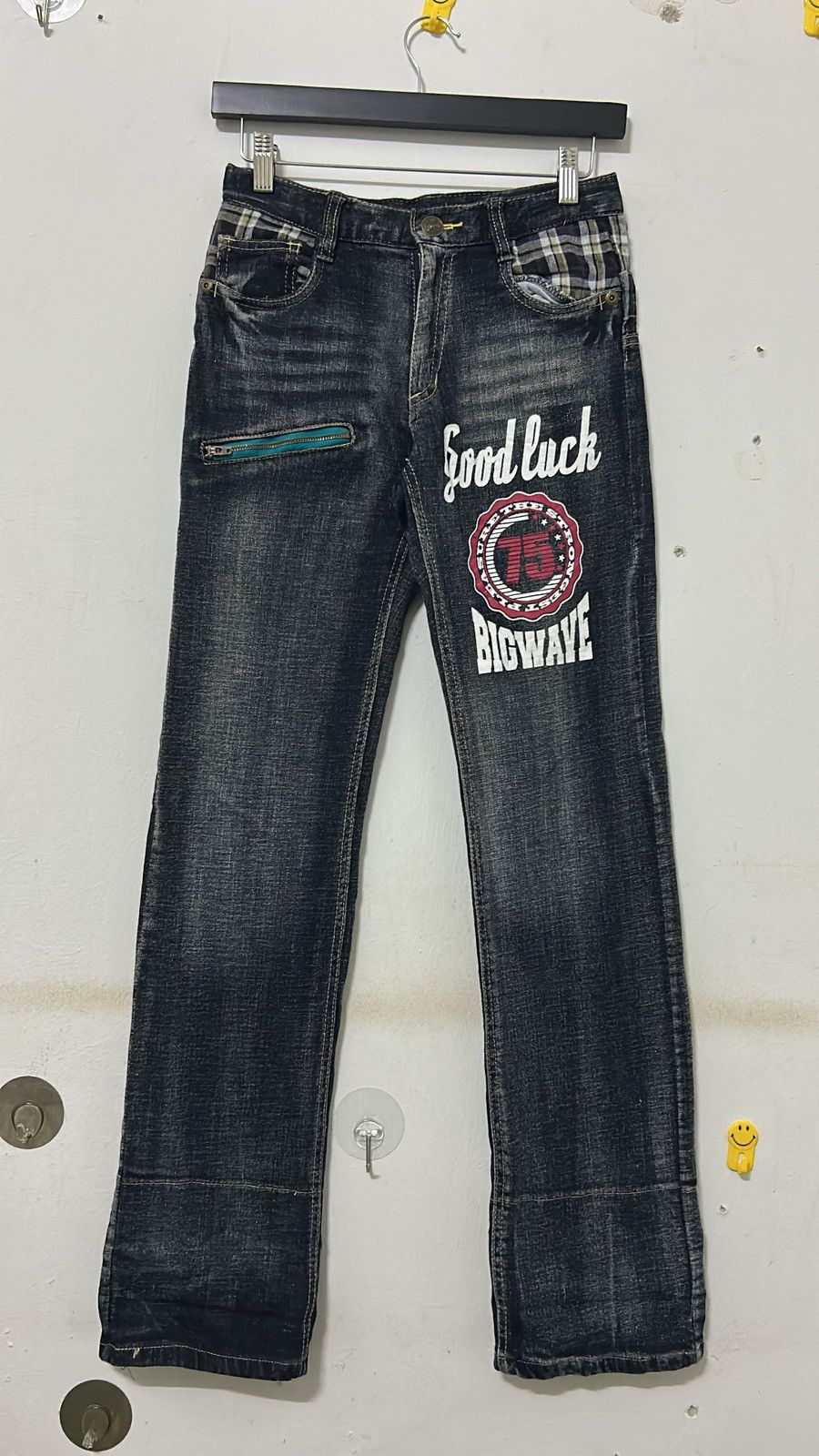 Japanese Brand Double Waist Jeans ‘ goodluck bigwave ’ Size 26" / US 2 / IT 38 - 1 Thumbnail