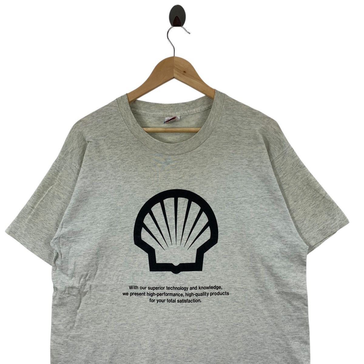 Vintage Vintage 90s SHELL LOGO Fruit Of The Loom USA Tshirt Size US L / EU 52-54 / 3 - 2 Thumbnail