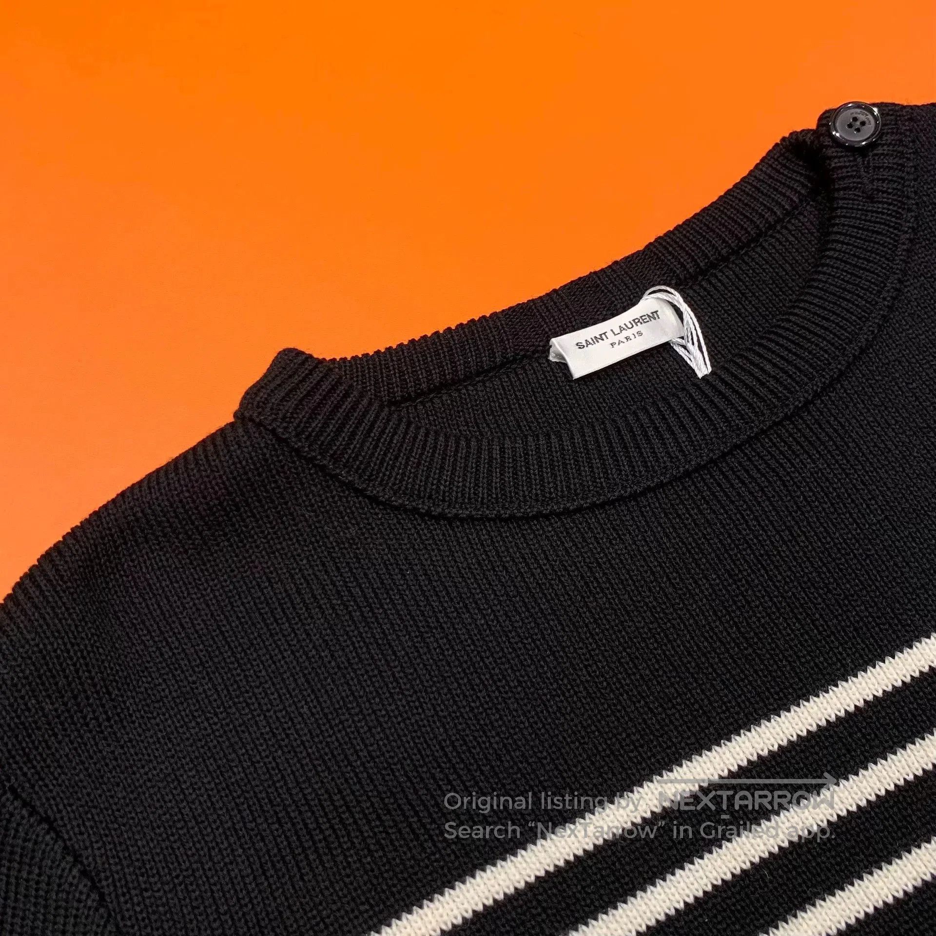 Saint Laurent Paris Saint Laurent Men's Striped Sweater. Size US L / EU 52-54 / 3 - 7 Thumbnail