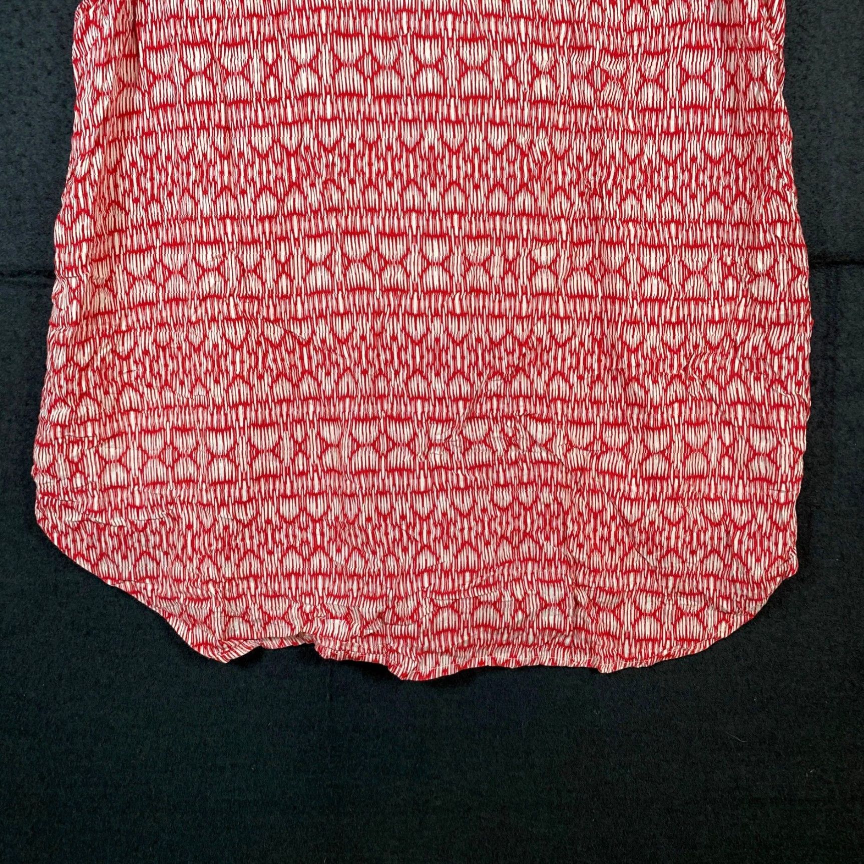Lucky Brand Lucky Brand Womens Tank Red White Geometric Stripe V-Neck Sleeveless L Shirt Size L / US 10 / IT 46 - 3 Thumbnail