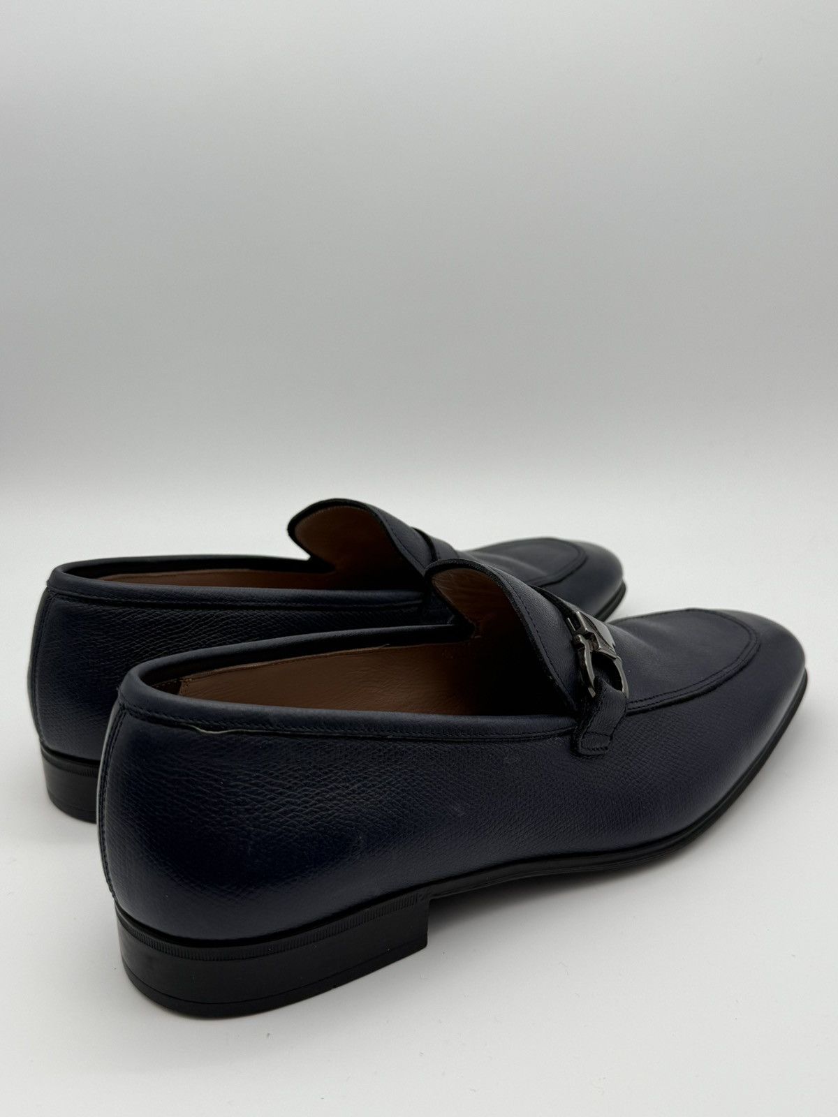 Salvatore Ferragamo Ferragamo Men’s Navy Blue Moccasin with Gancini Size 8 US Size US 8 / EU 41 - 4 Thumbnail