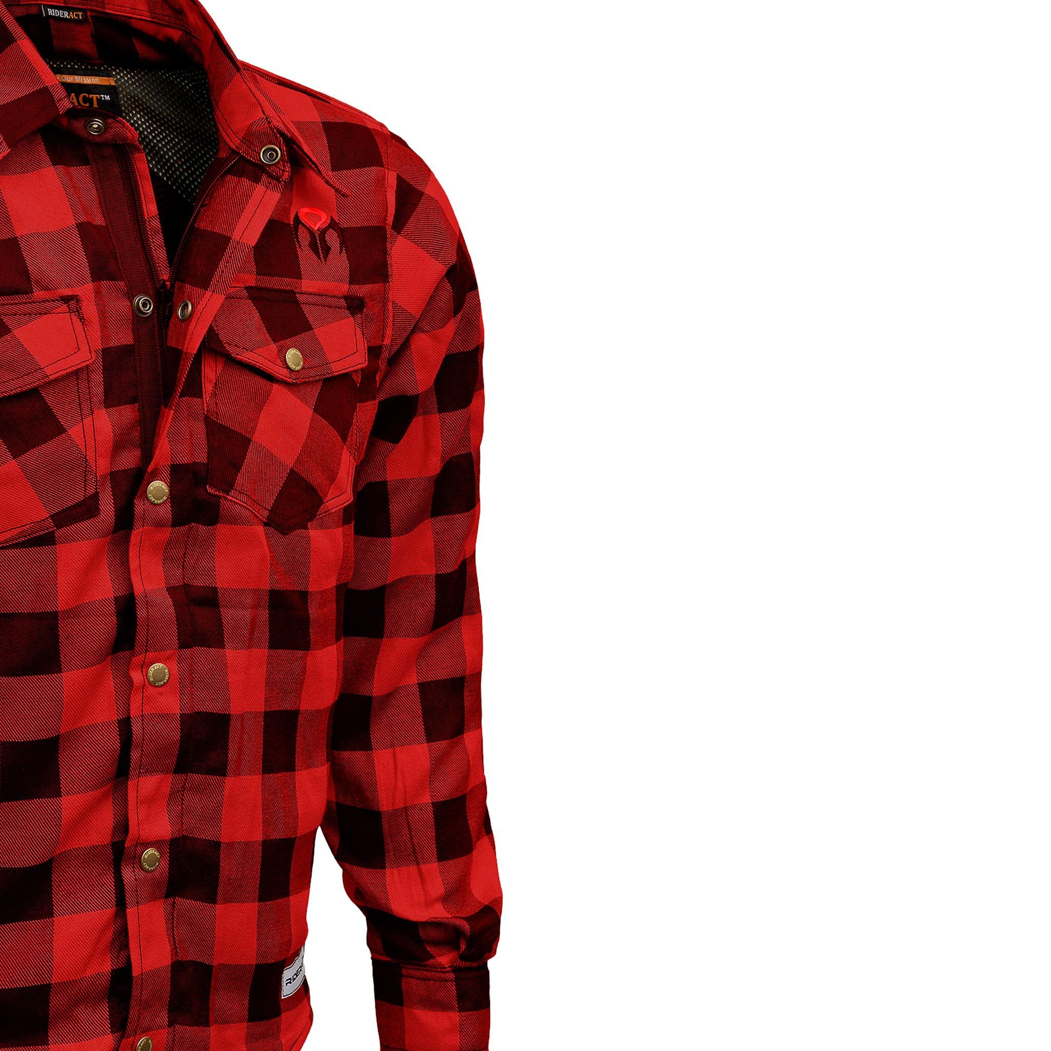 Dixxon × Flannel × Other RIDERACT® Men's Red Reinforced Flannel Motorcycle Shirt Size US M / EU 48-50 / 2 - 6 Thumbnail