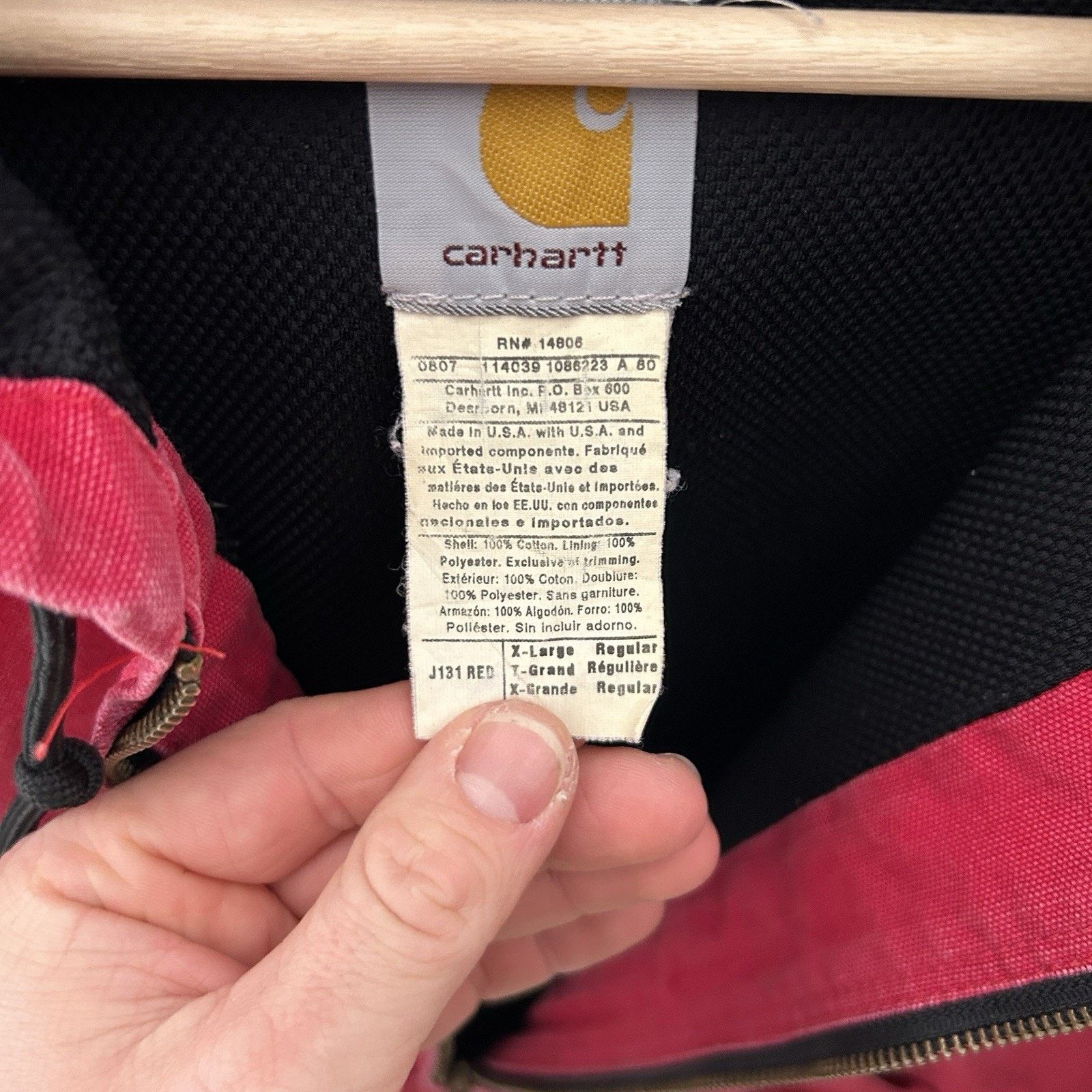 Carhartt Vintage Carhartt Thermal-Lined Active Jacket “Red” J131 RED Size US XL / EU 56 / 4 - 10 Thumbnail