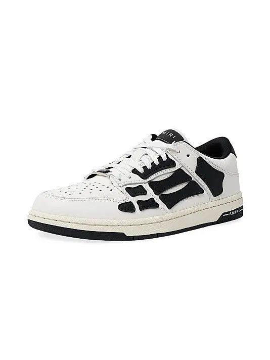 Amiri o1s1wg110326 Skelton Low-Top Sneakers in Black/White Size US 7 / EU 40 - 2 Thumbnail