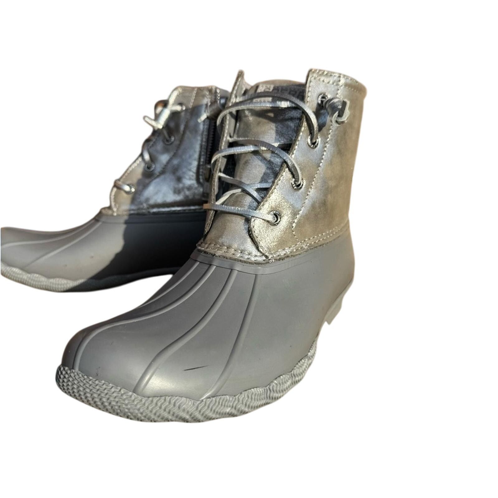 Sperry Sperry Silver & Gray Duck Boots Size US 9 / IT 39 - 2 Thumbnail