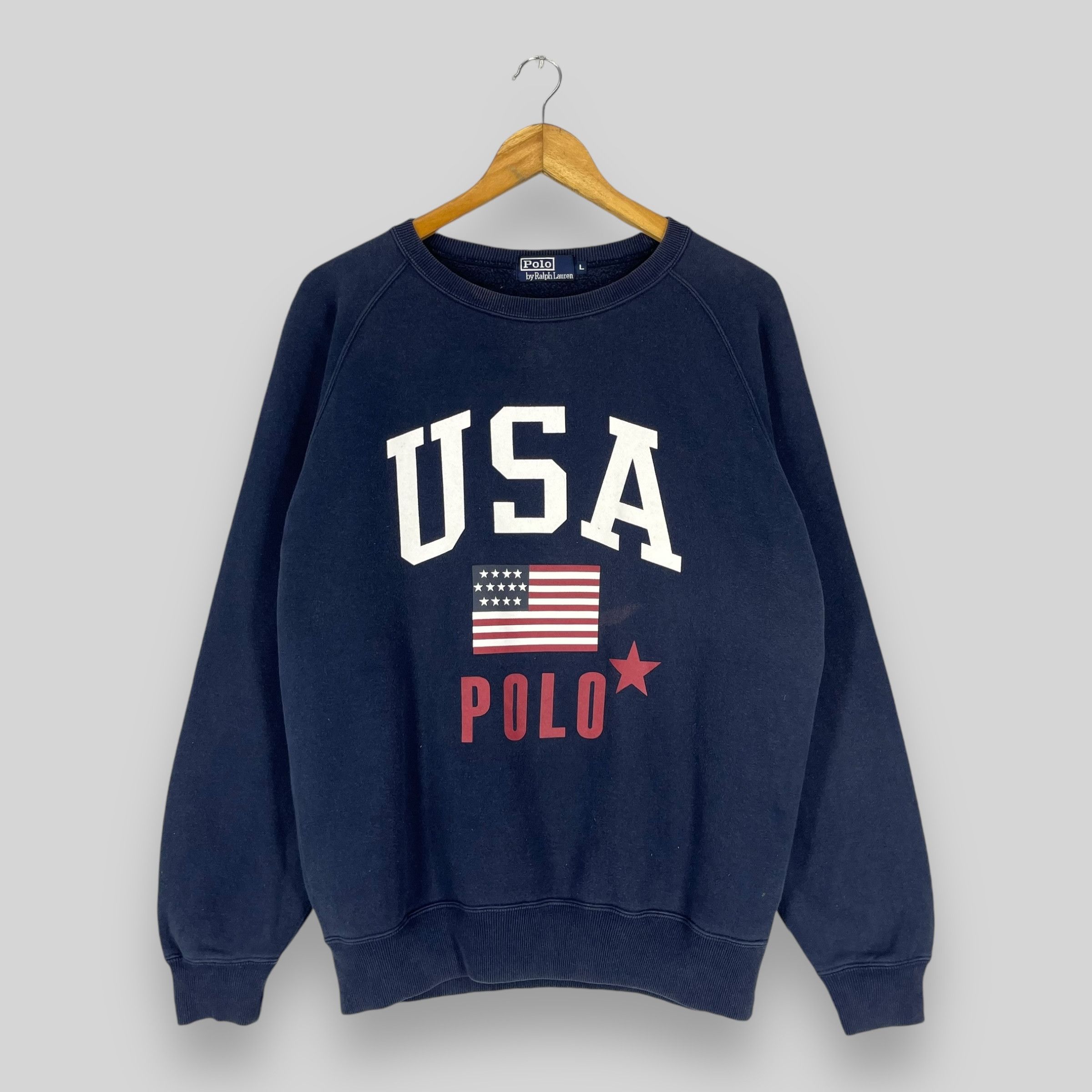 Polo Ralph Lauren Vintage POLO RALPH LAUREN American Flag Printed Sweatshirt Size US M / EU 48-50 / 2 - 1 Thumbnail