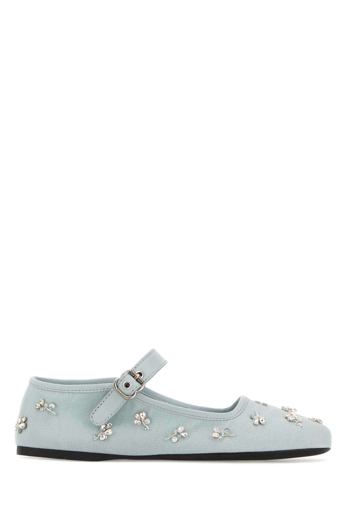 Miu Miu Pastel Light Blue Drill Ballerinas Size US 9 / IT 39 - 1 Thumbnail