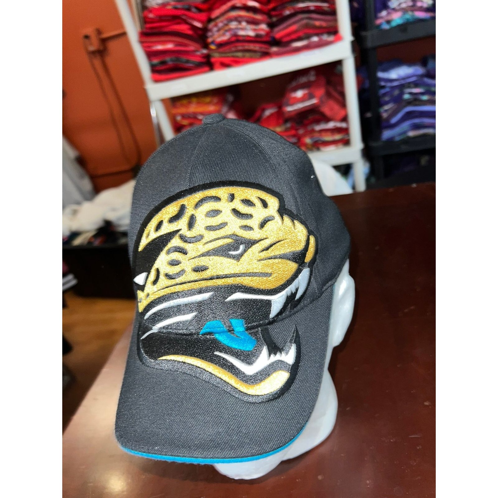 Reebok Jacksonville Jaguars Big Logo Hat Helmet Black Green Cap Size ONE SIZE - 3 Thumbnail