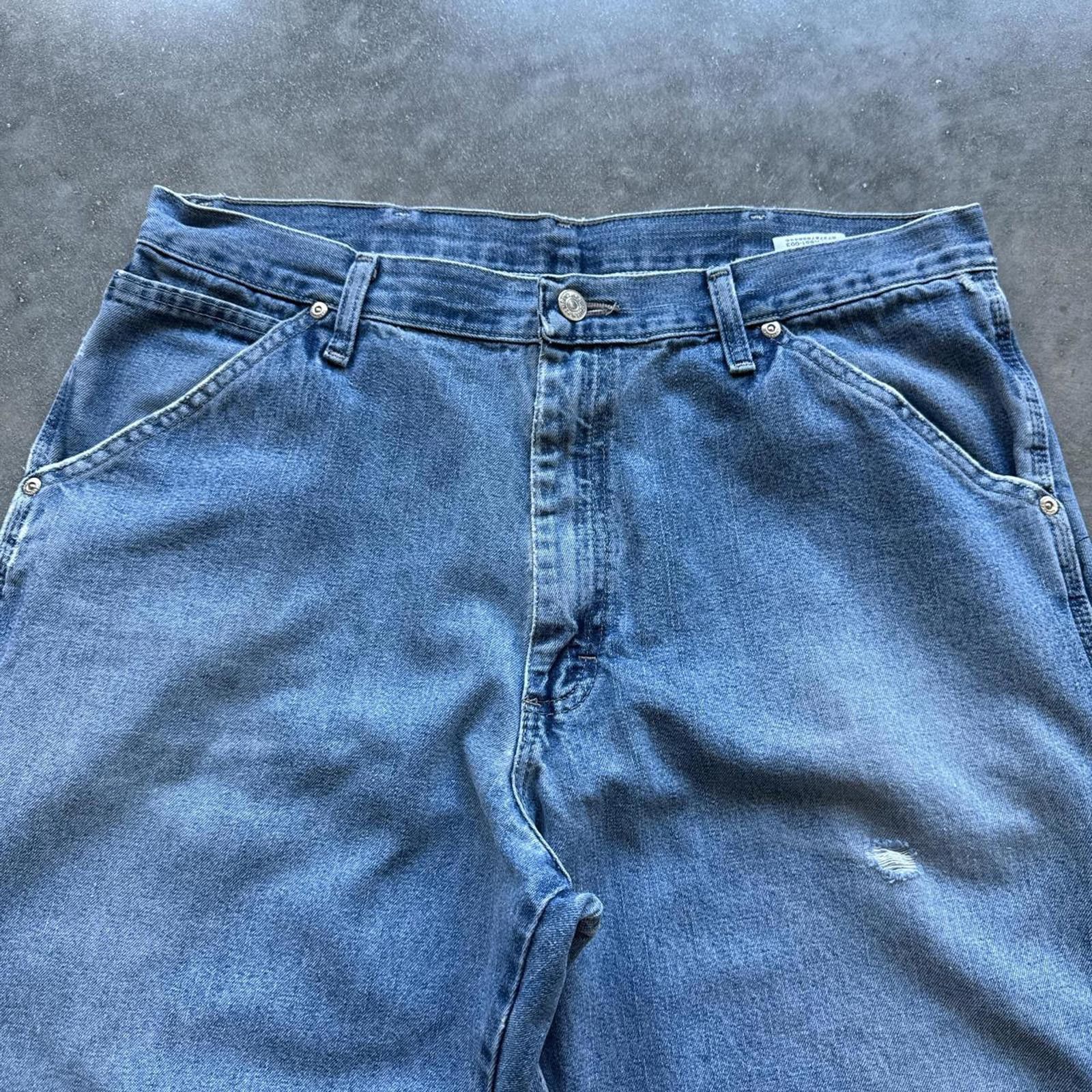 Wrangler Faded Wrangler Vintage Y2k Carpenter Jeans Distressed Size US 34 / EU 50 - 3 Thumbnail